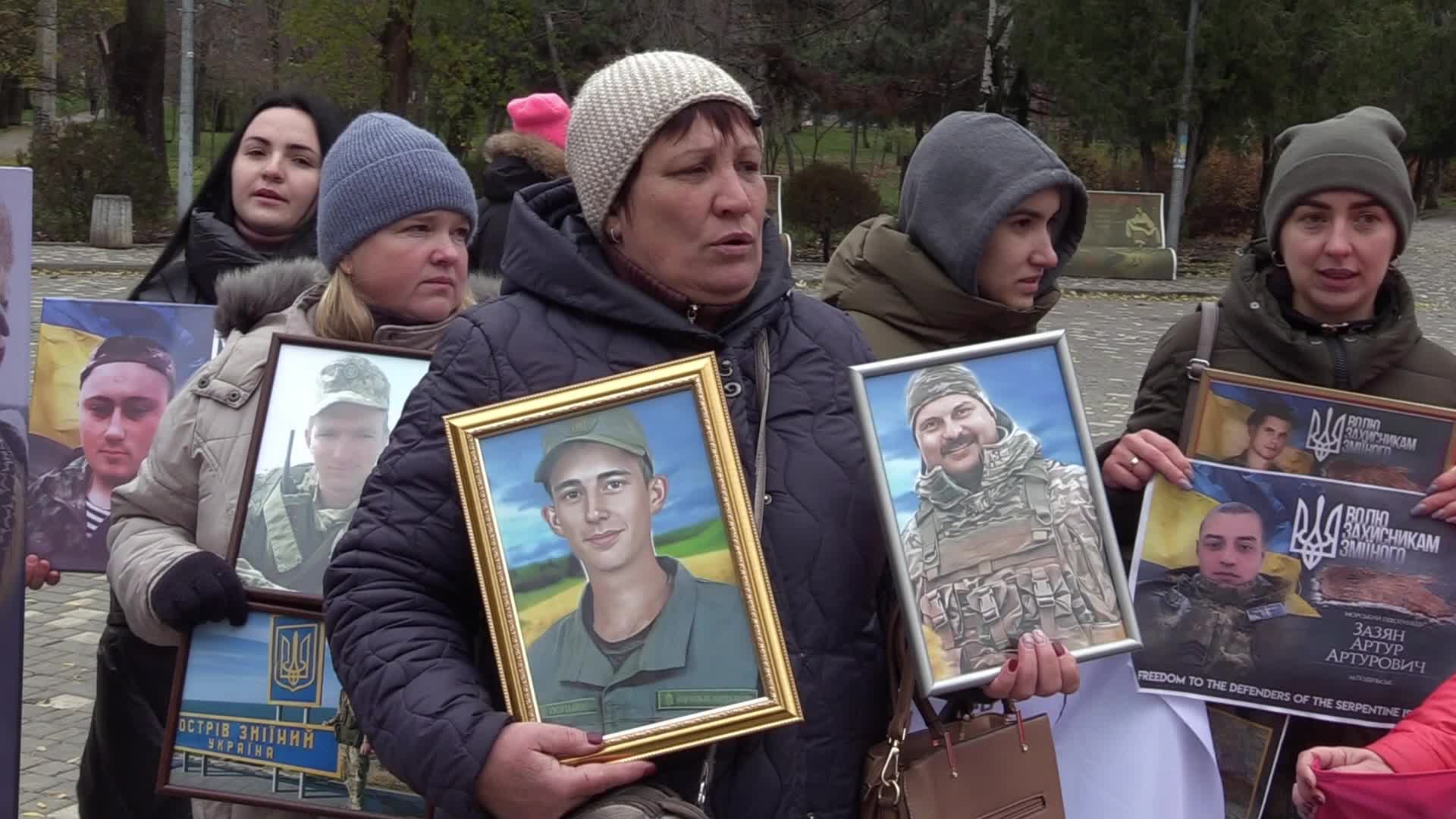 A rally of relatives of Ukrainian prisoners of war in Odesa, amid Russia's invasion of Ukraine