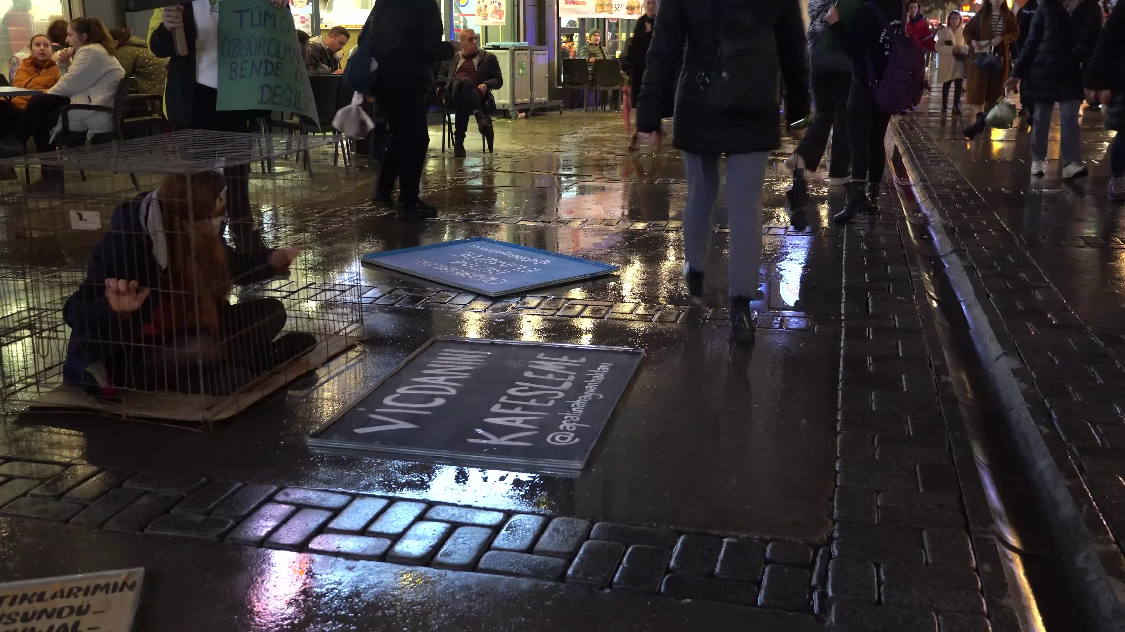 Vegan protest of animal slavery in Izmir, Turkey