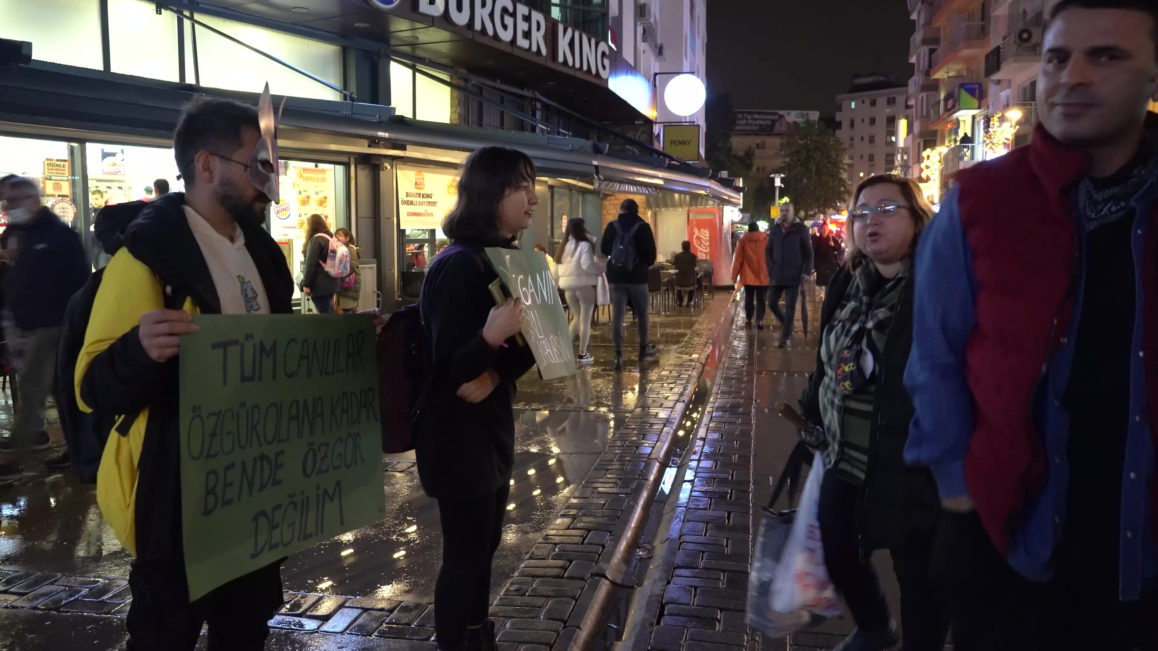 Vegan protest of animal slavery in Izmir, Turkey