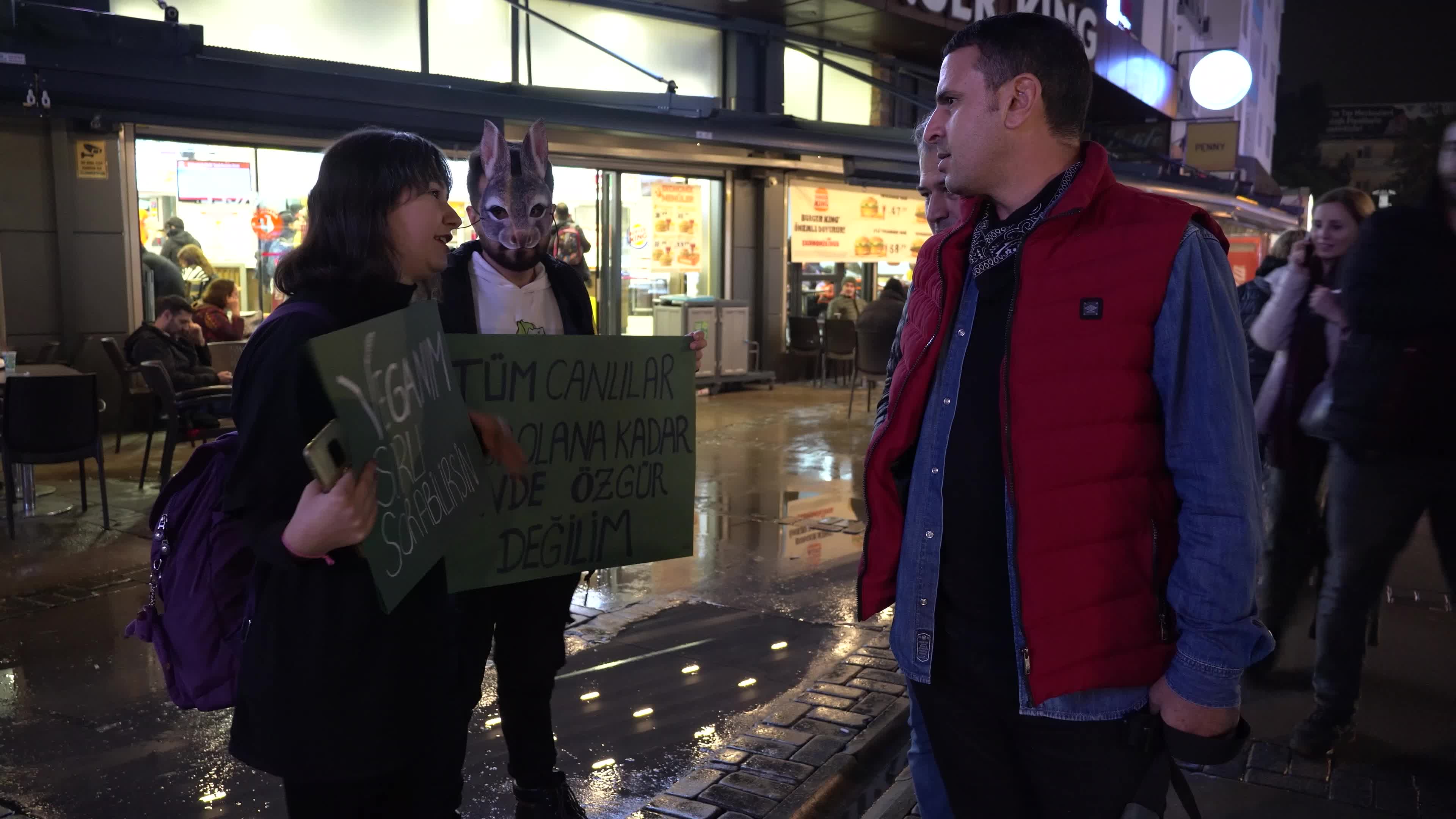 Vegan protest of animal slavery in Izmir, Turkey