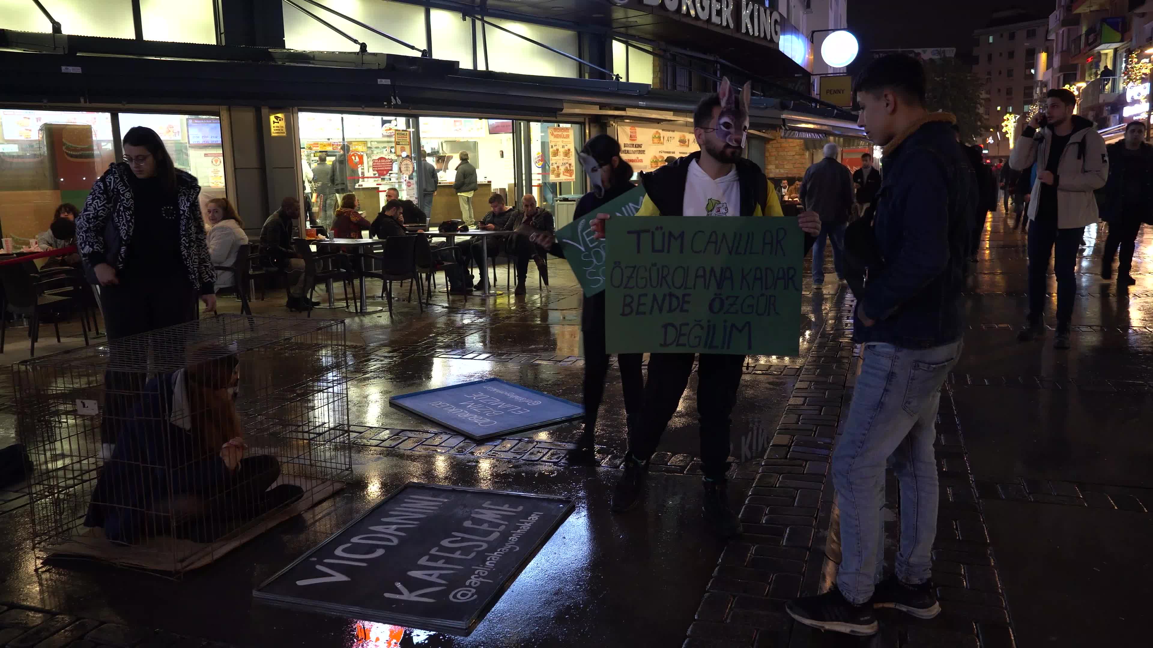 Vegan protest of animal slavery in Izmir, Turkey