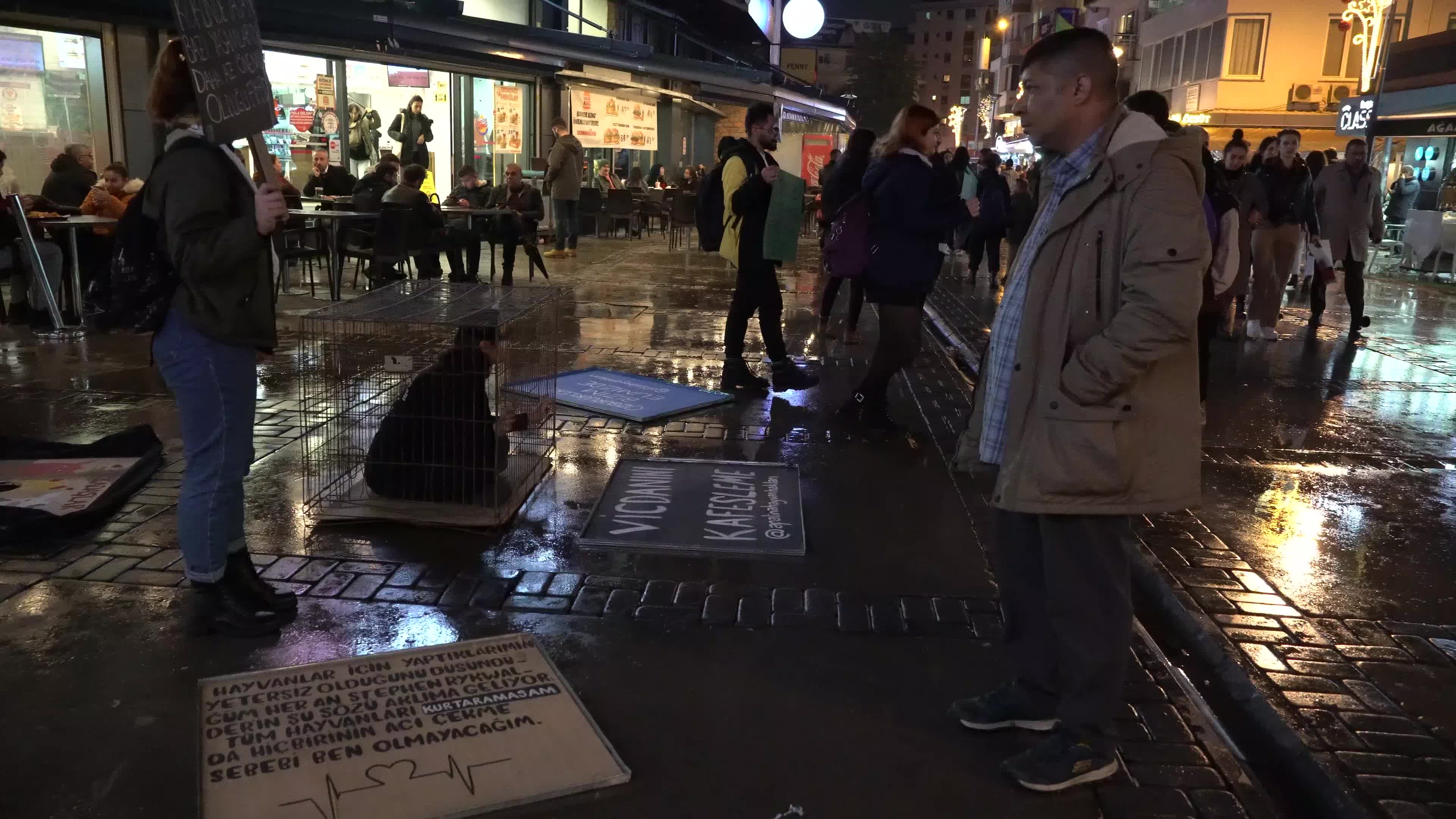 Vegan protest of animal slavery in Izmir, Turkey