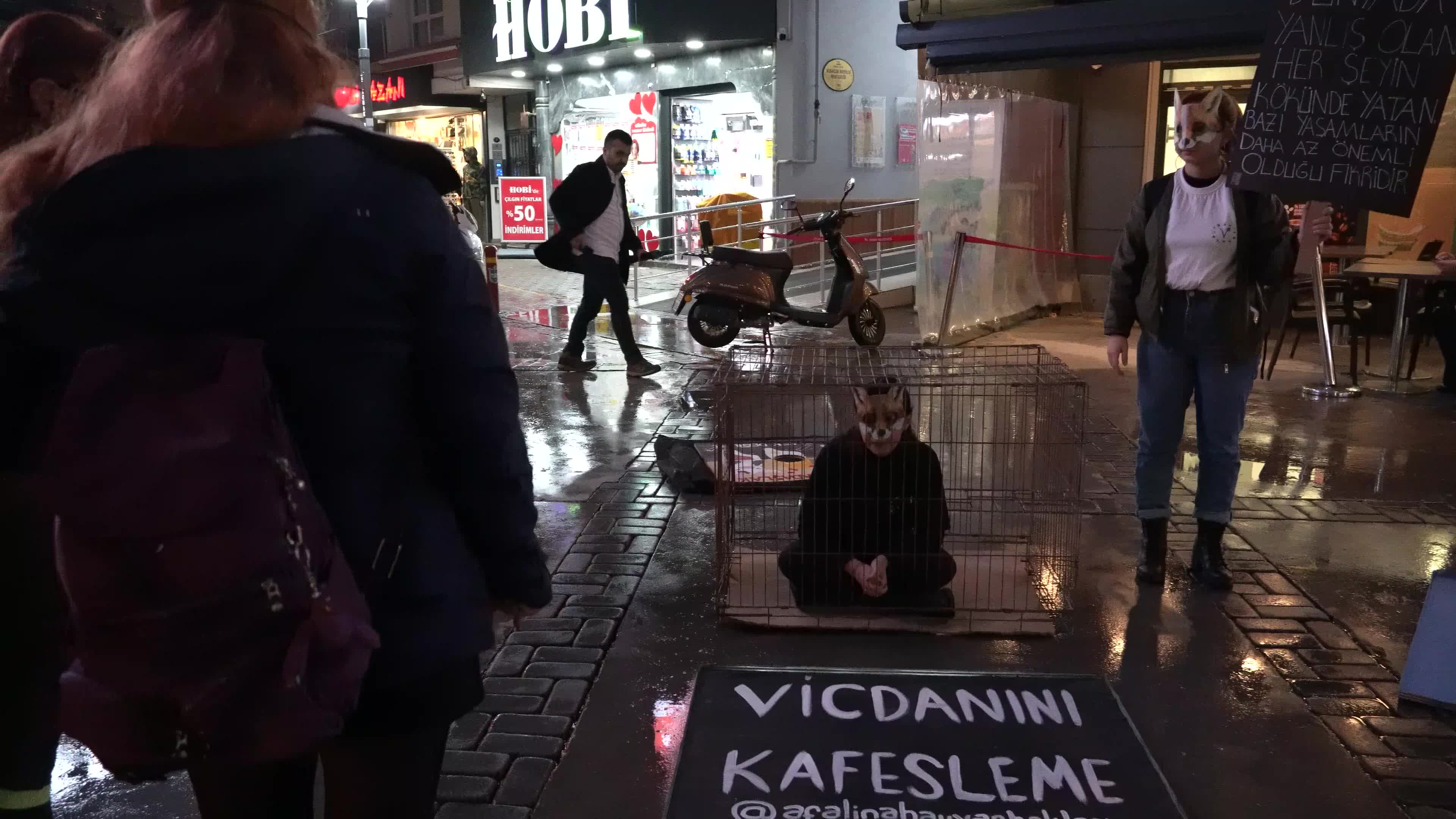 Vegan protest of animal slavery in Izmir, Turkey