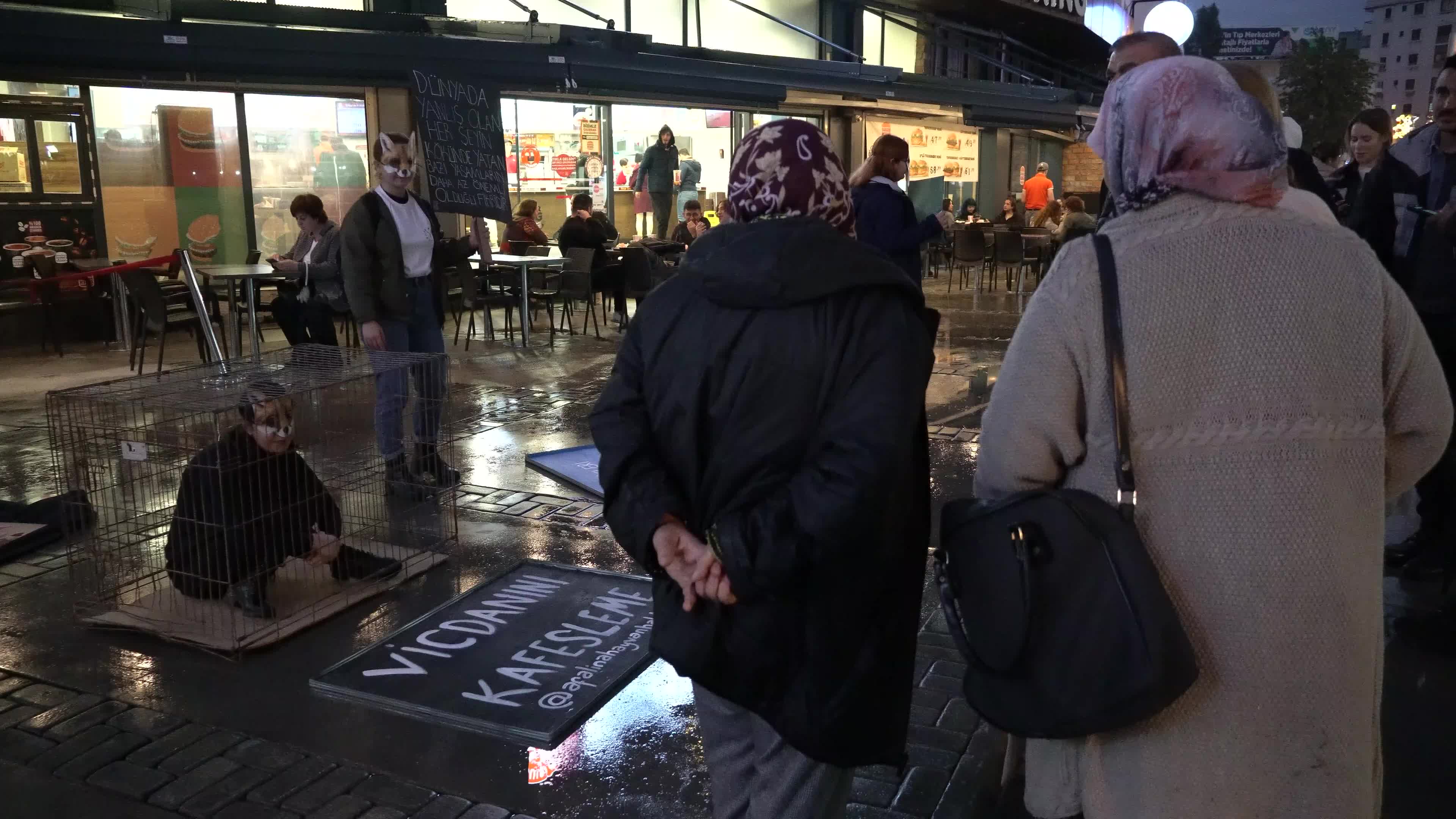 Vegan protest of animal slavery in Izmir, Turkey