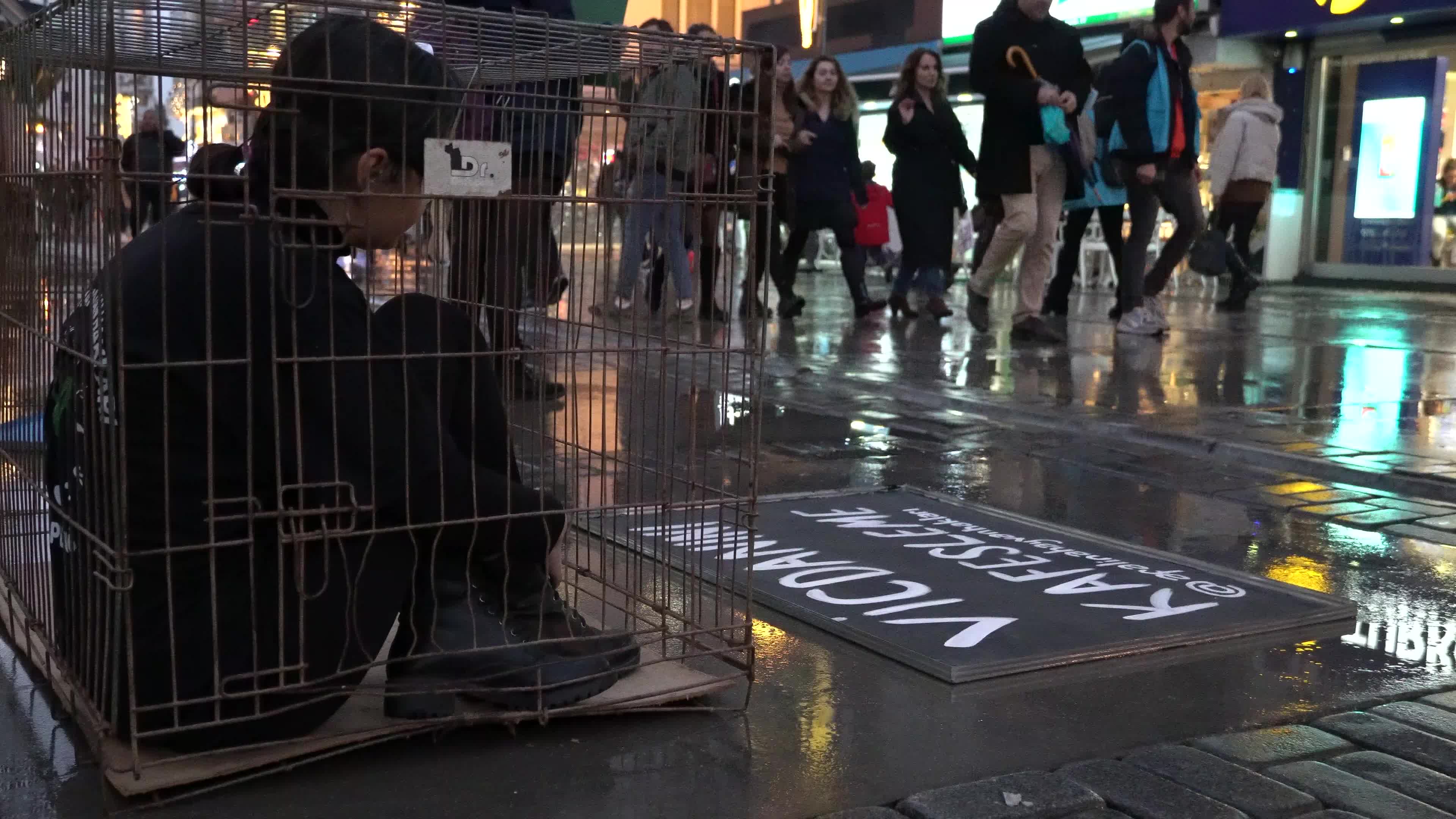 Vegan protest of animal slavery in Izmir, Turkey