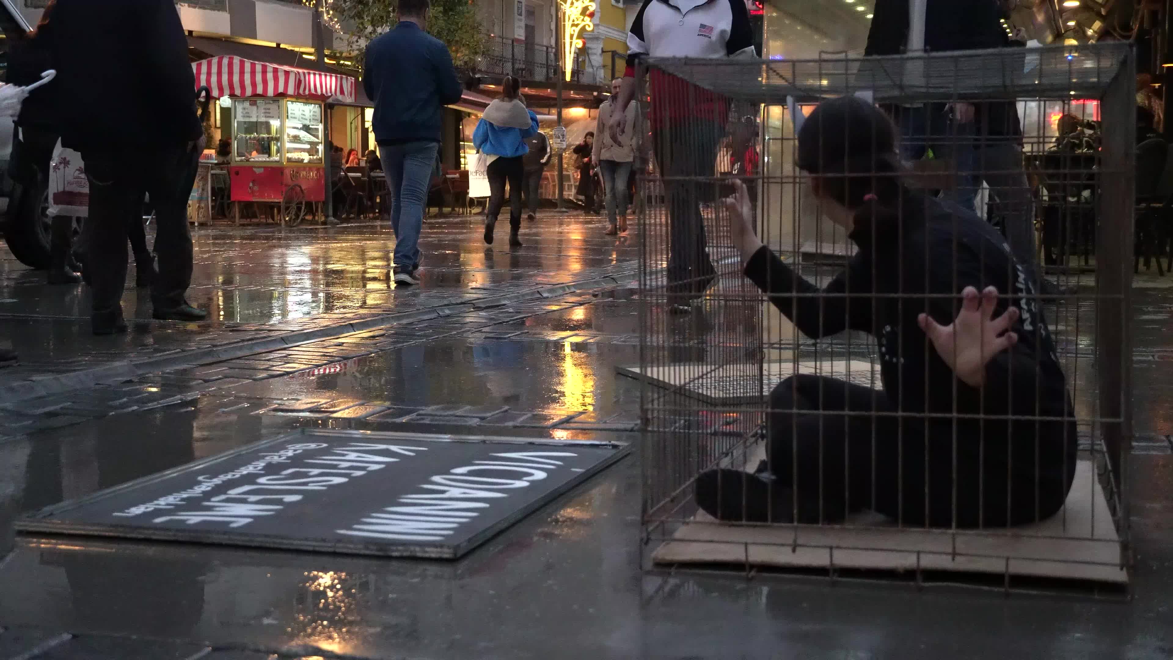 Vegan protest of animal slavery in Izmir, Turkey