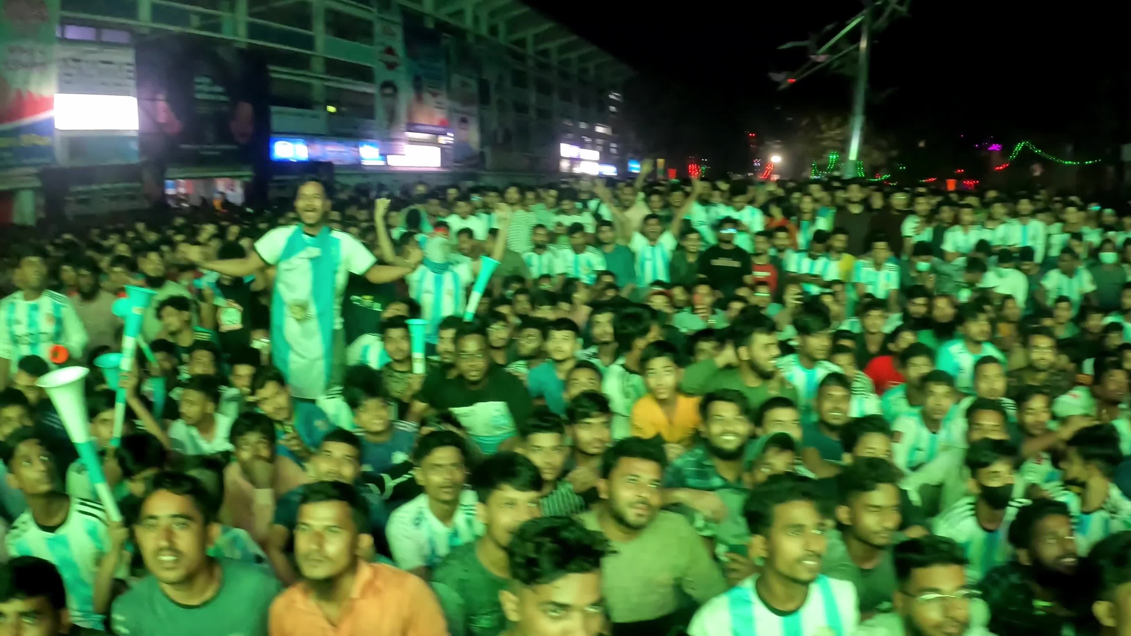 Fans Watch Argentina and Poland Football Match in Dhaka