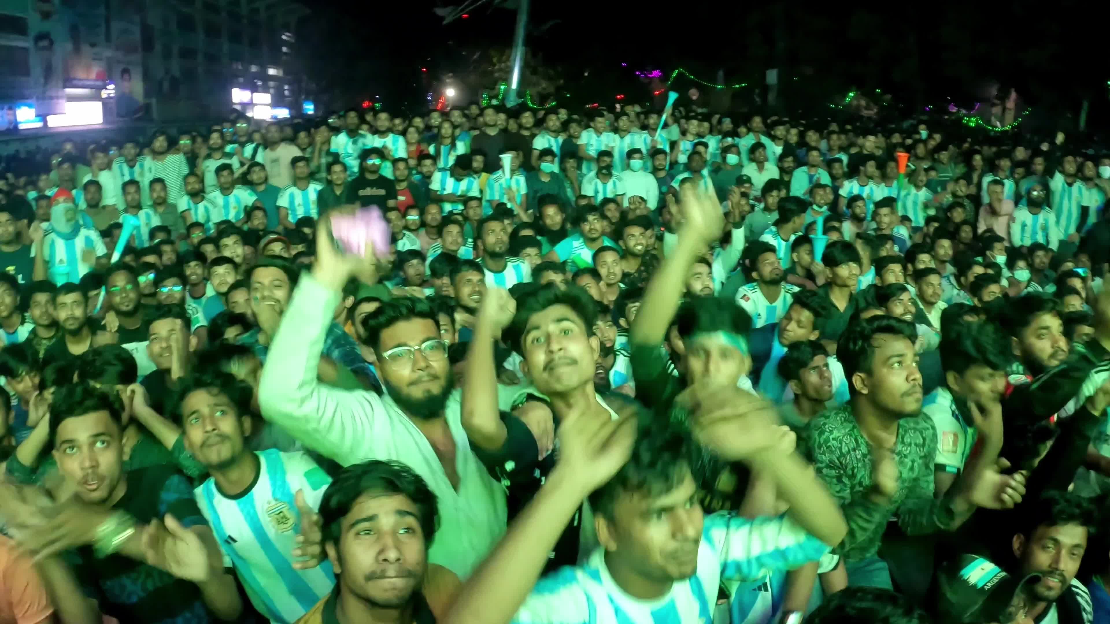 Fans Watch Argentina and Poland Football Match in Dhaka