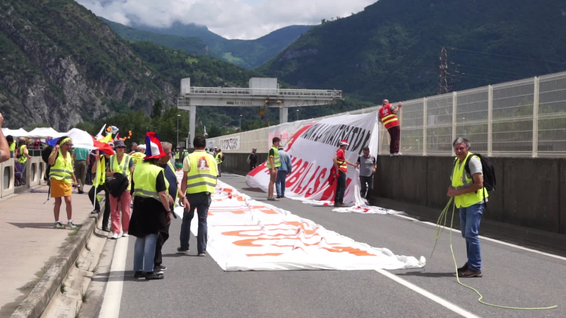 Rally against the privatization of hydroelectric dams in Saint-Egrève in Isère