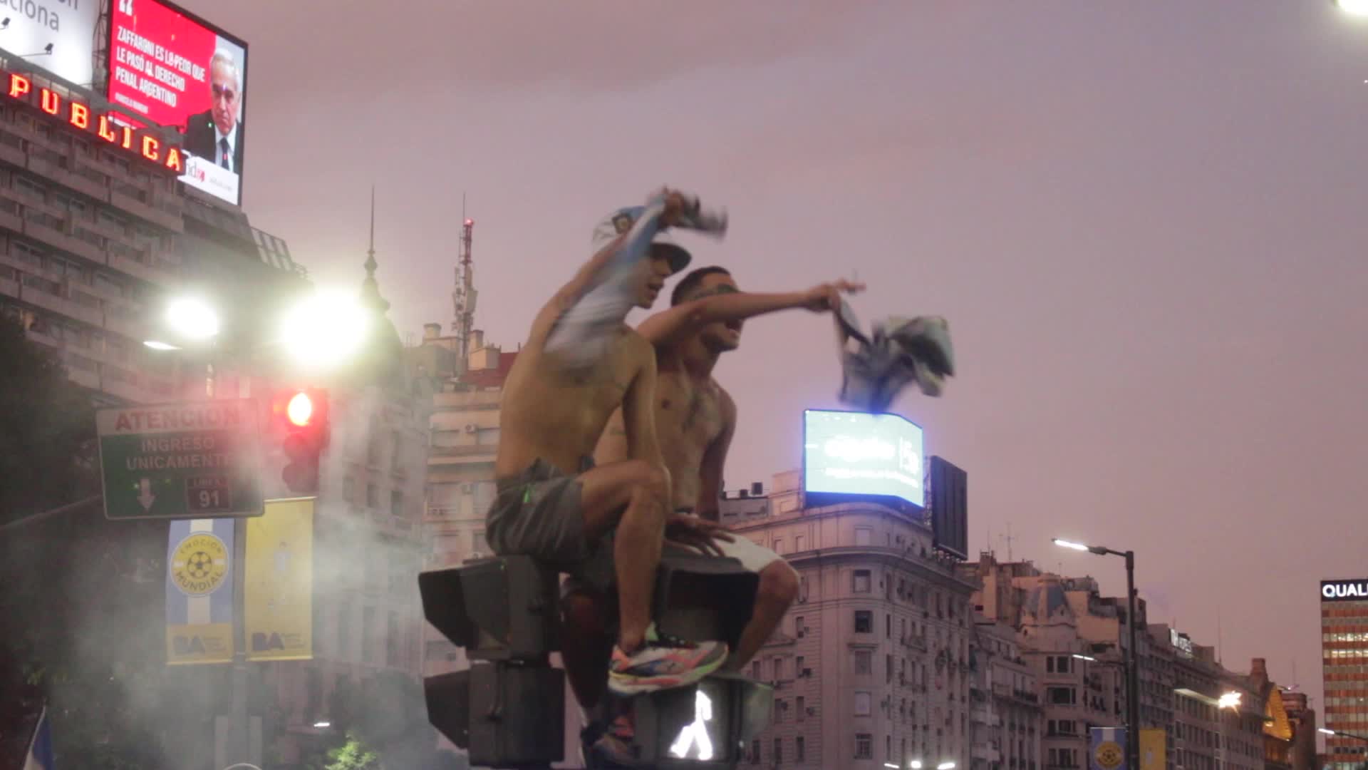 World Cup: Celebrations in the streets of Buenos Aires after Argentina's victory over Croatia in the semifinals.