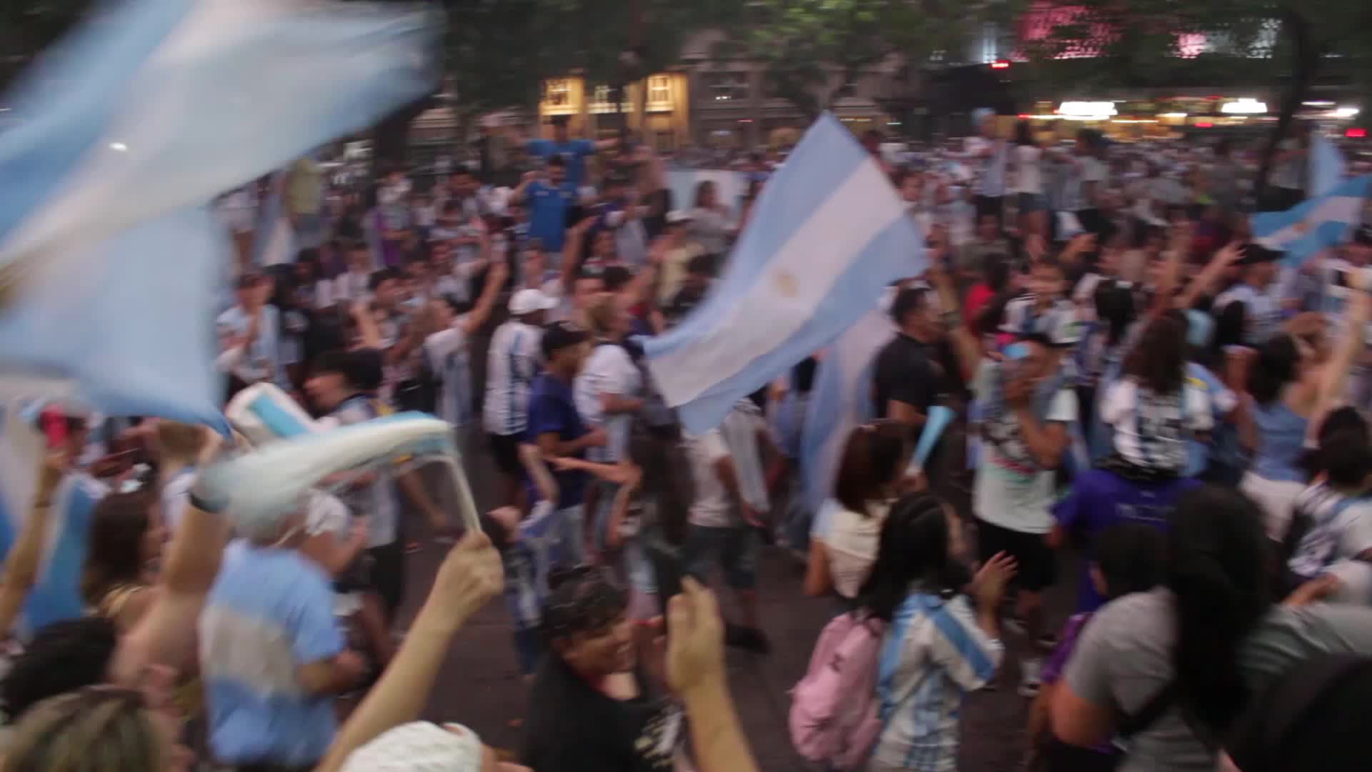 World Cup: Celebrations in the streets of Buenos Aires after Argentina's victory over Croatia in the semifinals.
