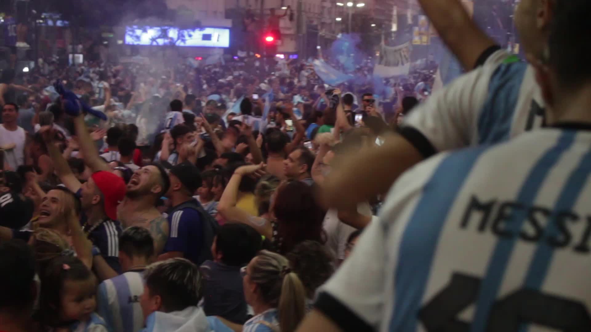 World Cup: Celebrations in the streets of Buenos Aires after Argentina's victory over Croatia in the semifinals.