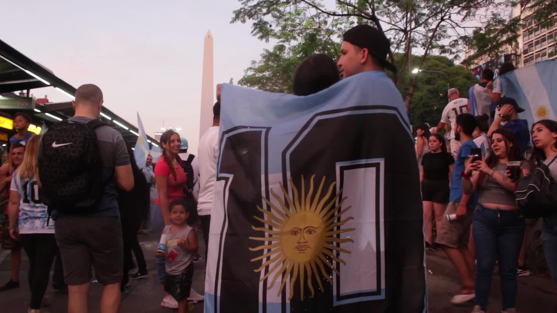 World Cup: Celebrations in the streets of Buenos Aires after Argentina's victory over Croatia in the semifinals.