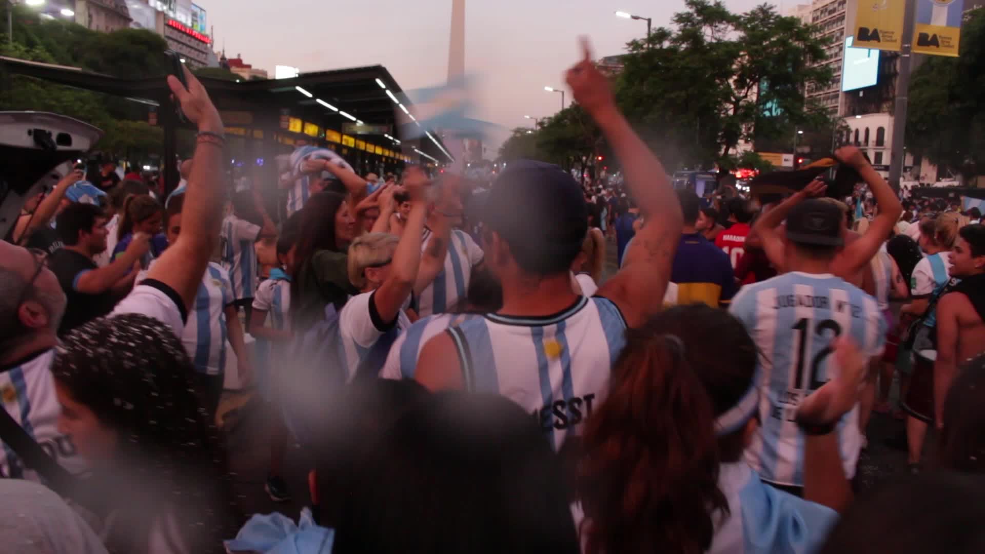 World Cup: Celebrations in the streets of Buenos Aires after Argentina's victory over Croatia in the semifinals.