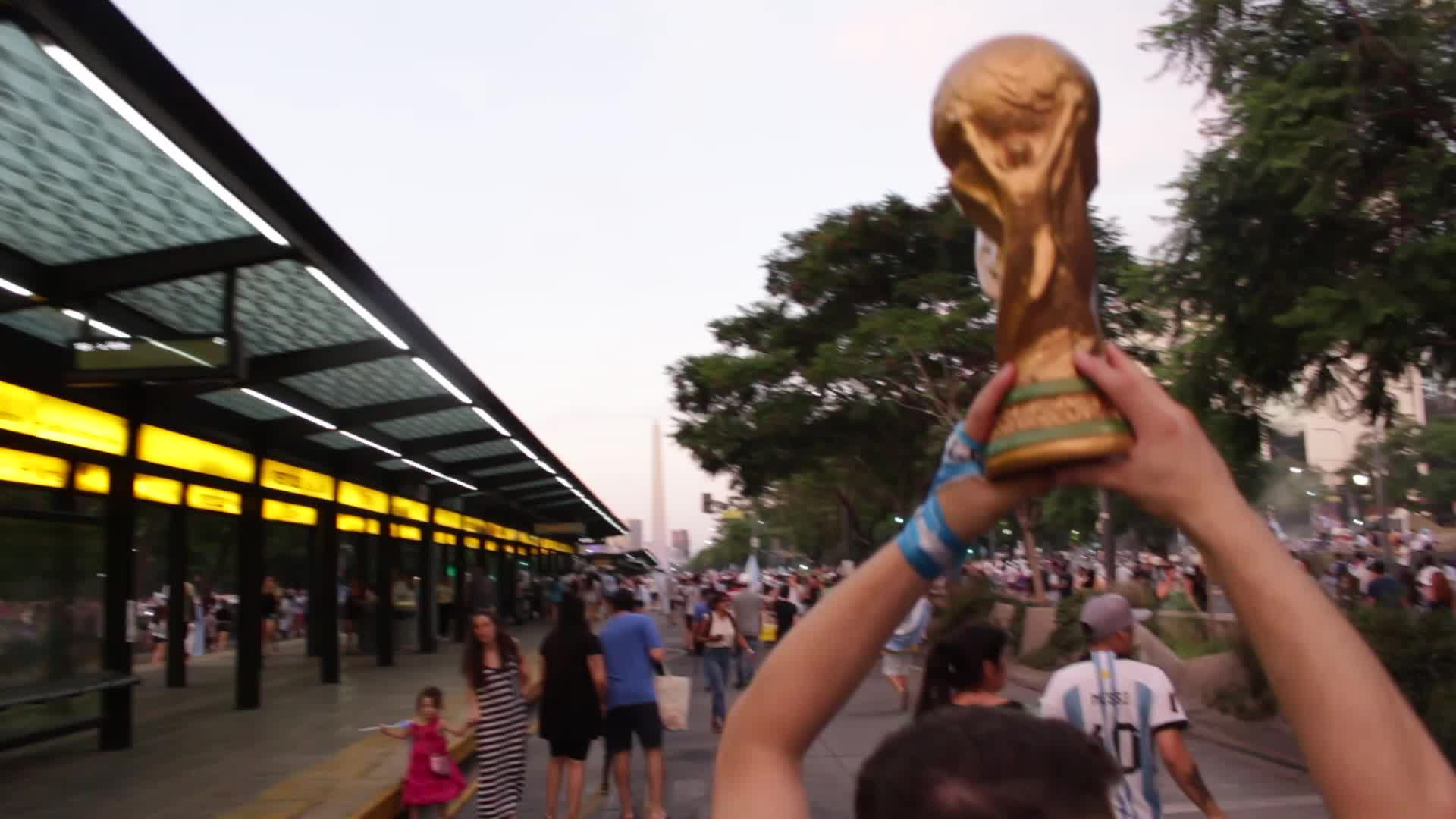 World Cup: Celebrations in the streets of Buenos Aires after Argentina's victory over Croatia in the semifinals.