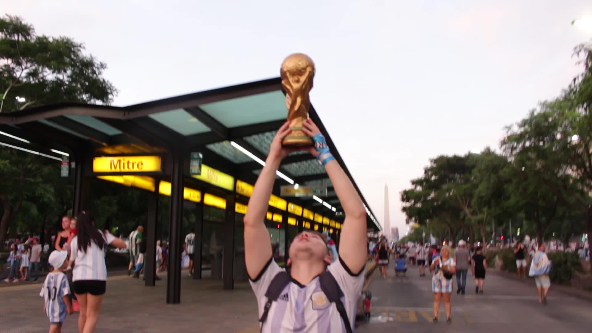 World Cup: Celebrations in the streets of Buenos Aires after Argentina's victory over Croatia in the semifinals.