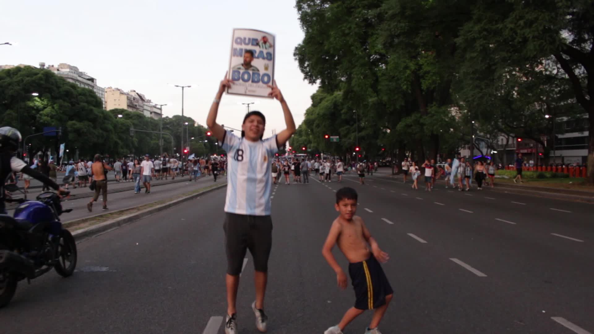 World Cup: Celebrations in the streets of Buenos Aires after Argentina's victory over Croatia in the semifinals.