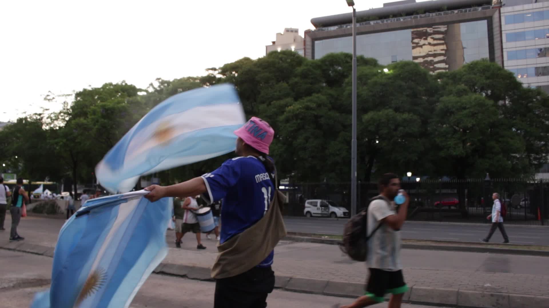 World Cup: Celebrations in the streets of Buenos Aires after Argentina's victory over Croatia in the semifinals.