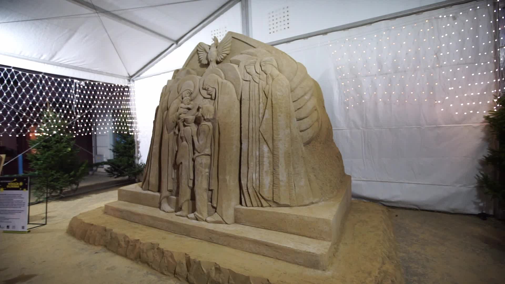 Sand Christmas Nativity Scene In Gdansk