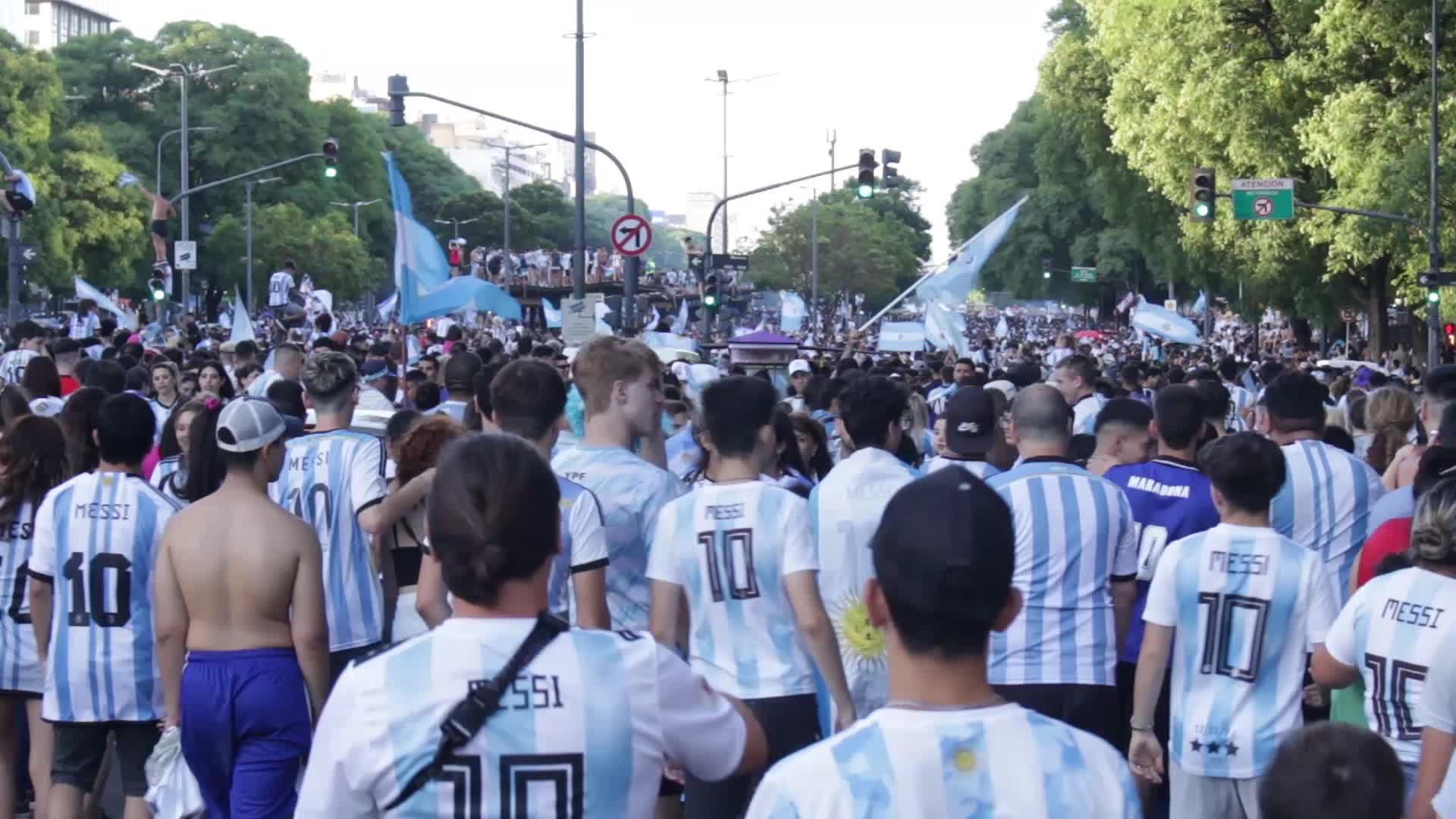 Argentinians Celebrate Winning The FIFA World Cup Qatar 2022