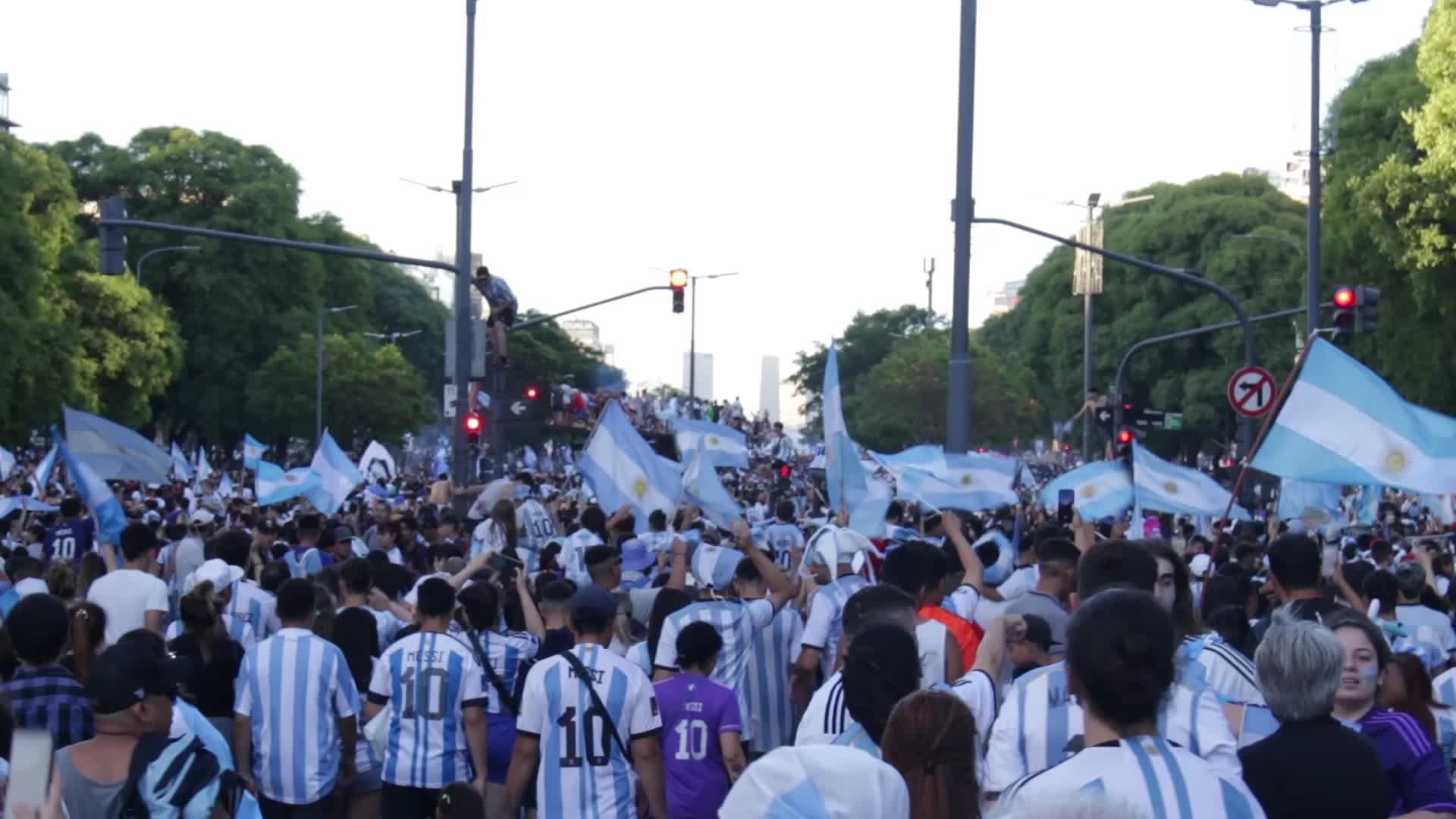 Argentinians Celebrate Winning The FIFA World Cup Qatar 2022