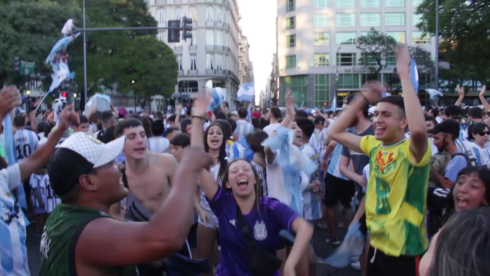 Argentinians Celebrate Winning The FIFA World Cup Qatar 2022