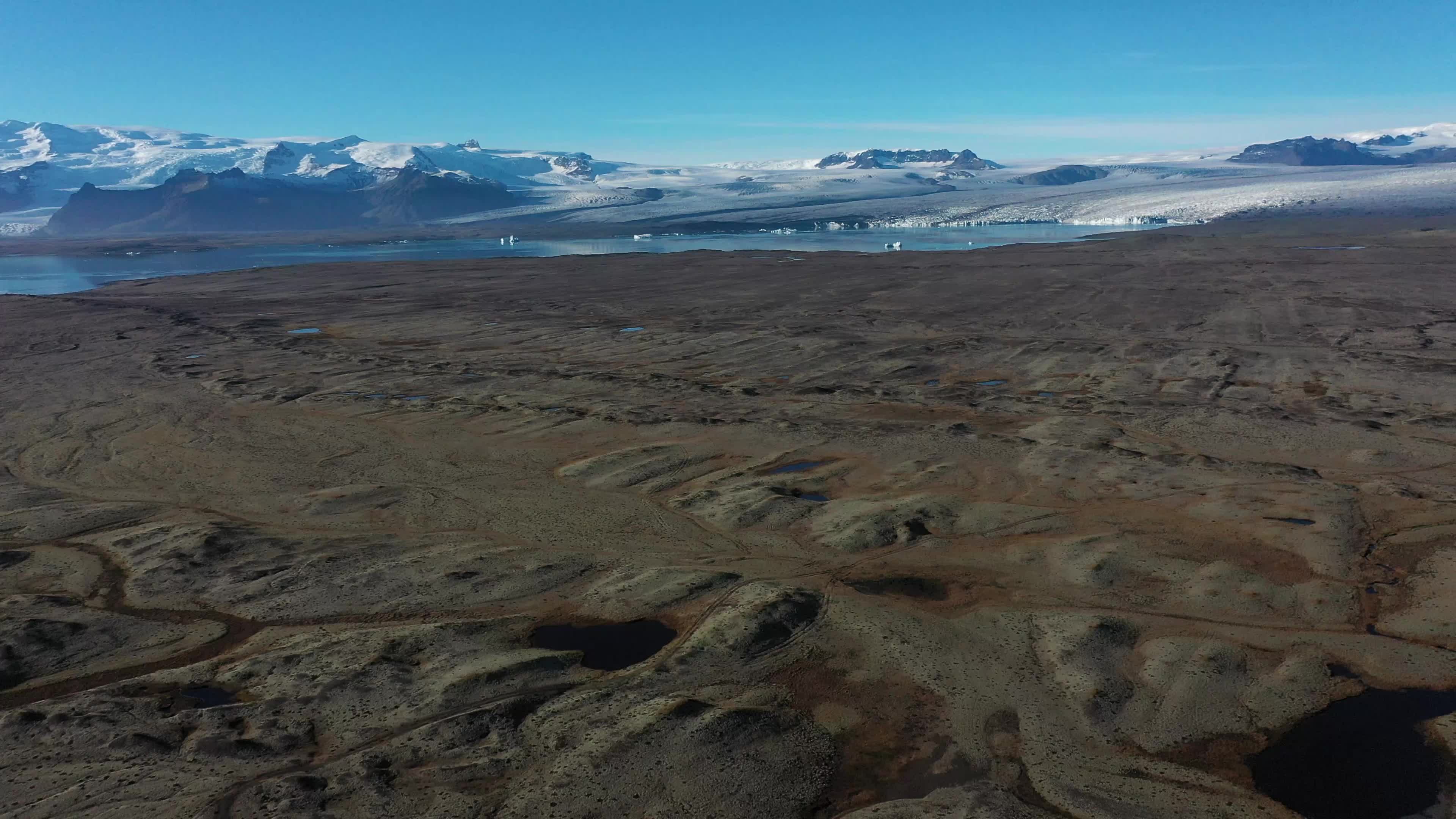 Travel through the volcanic valleys of Iceland.
