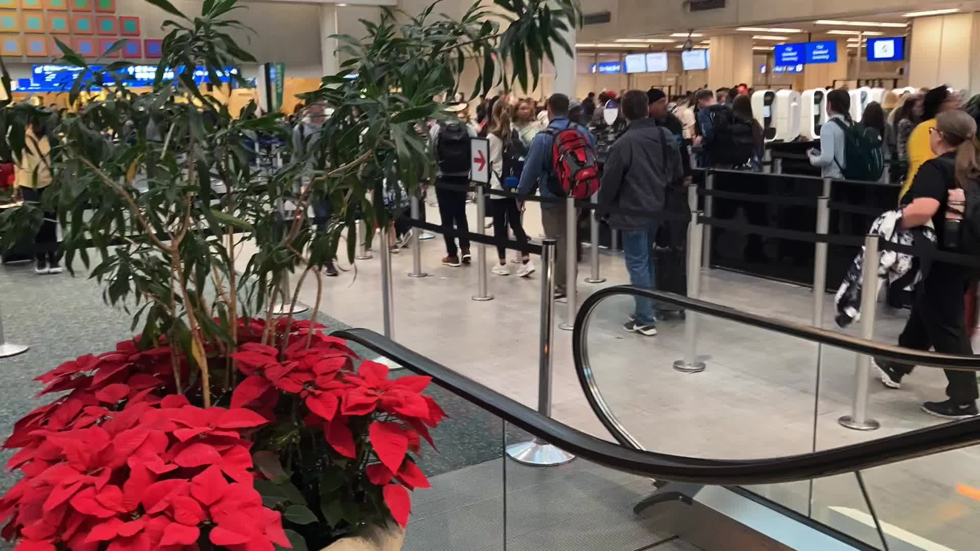 Christmas Holiday Travelers at Orlando International Airport