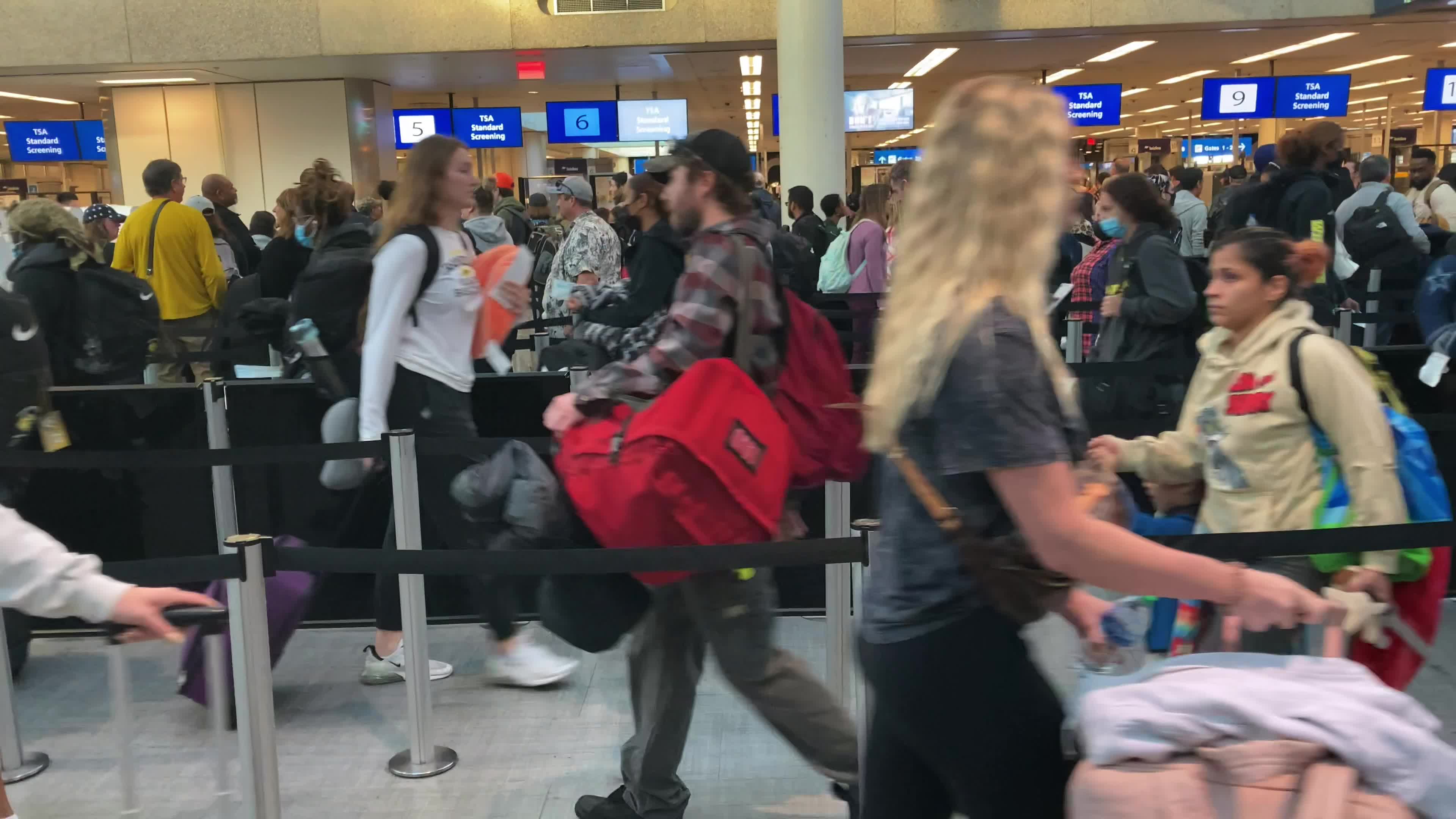 Christmas Holiday Travelers at Orlando International Airport