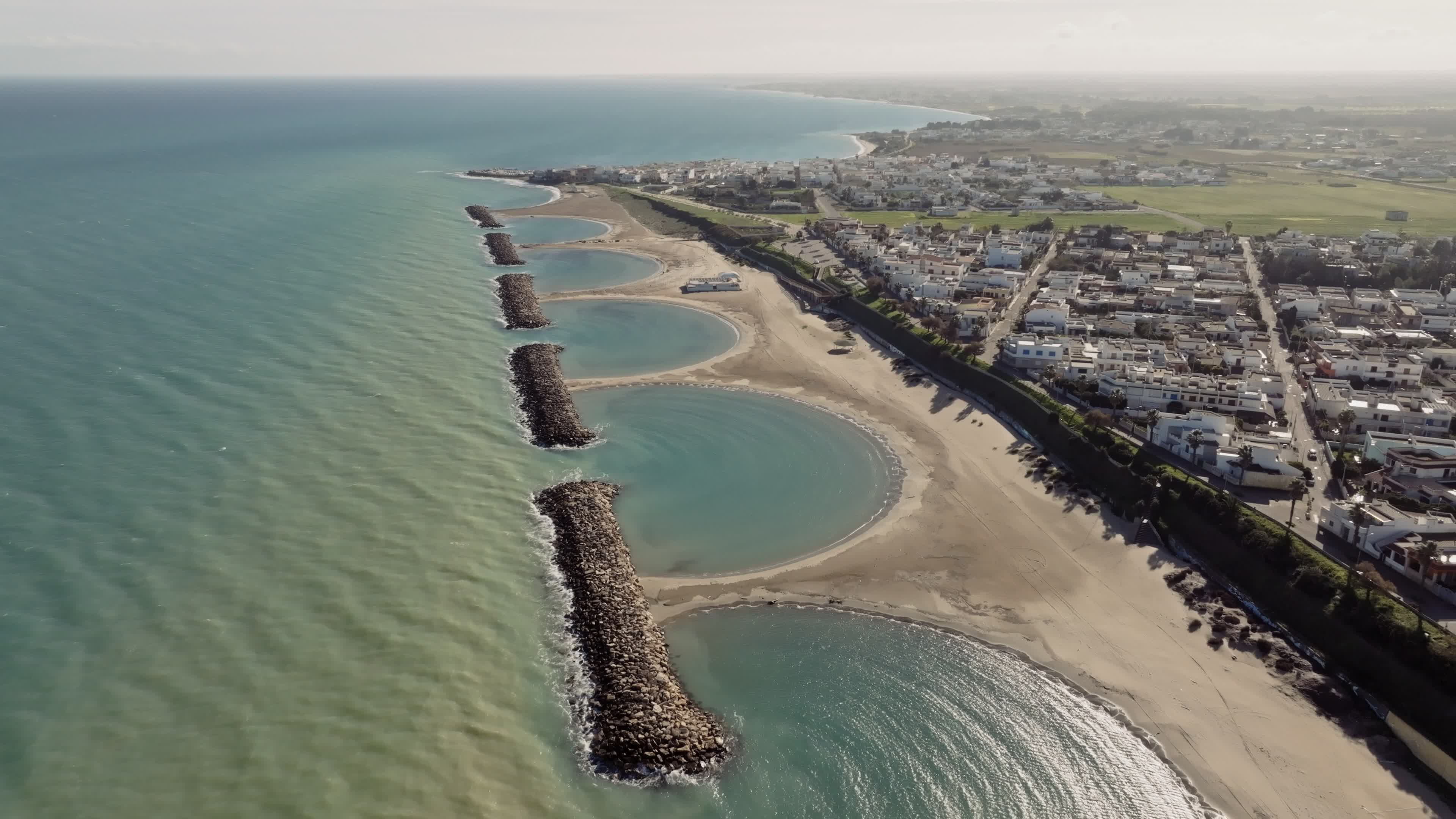 Drone View Of Campo Di Mare On A Windy Day