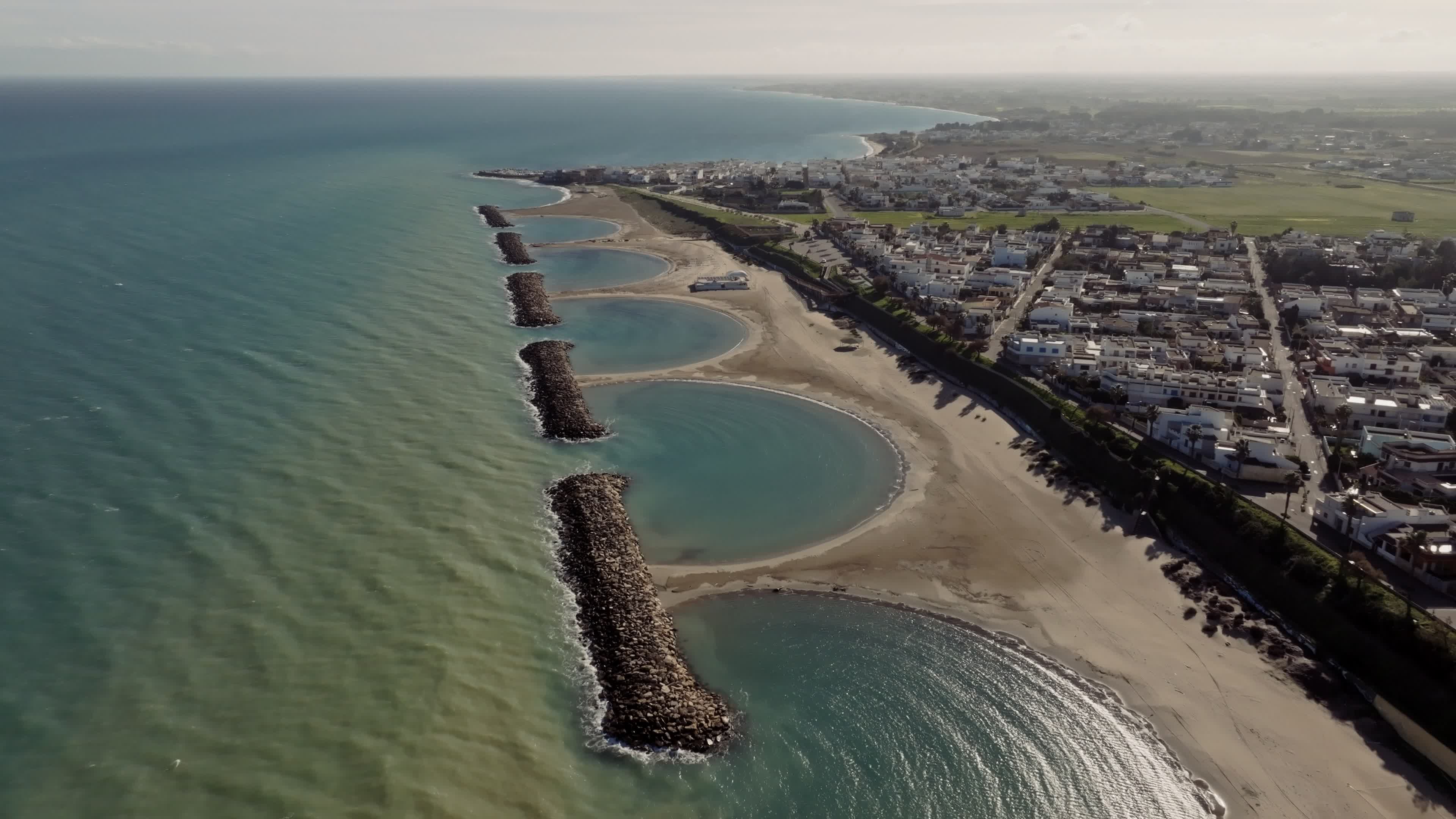 Drone View Of Campo Di Mare On A Windy Day