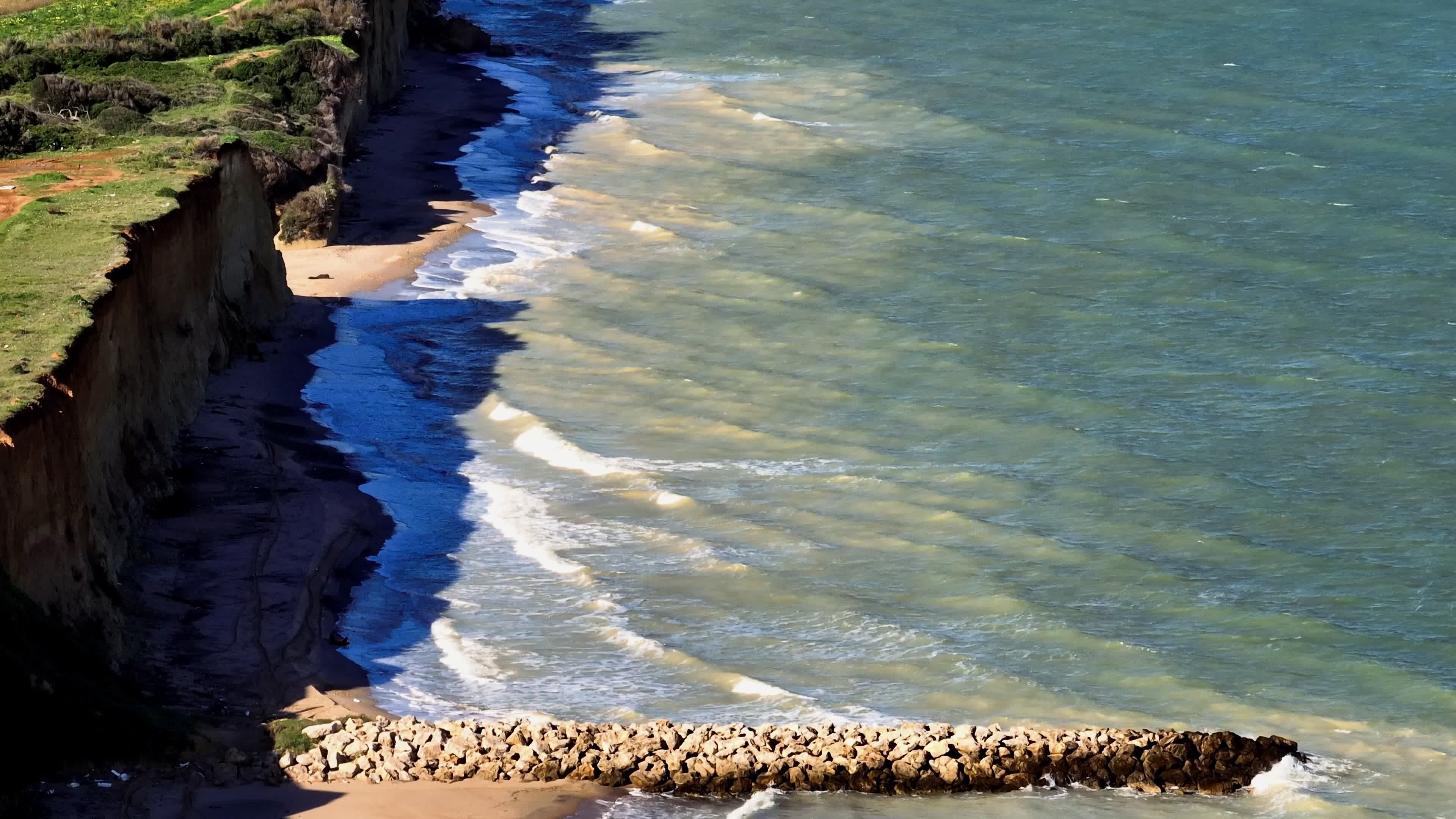 Drone View Of Campo Di Mare On A Windy Day