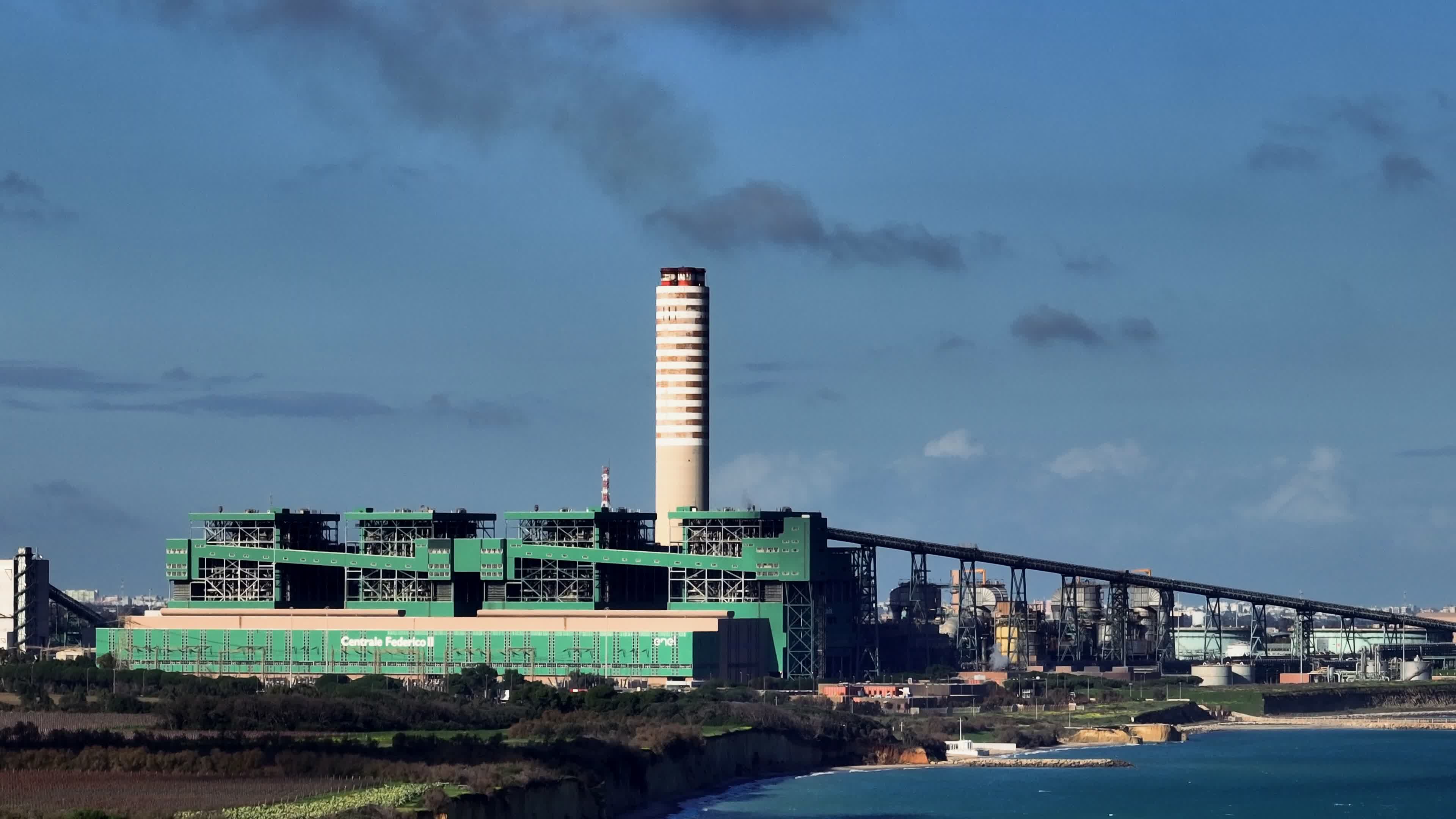 Italy's Largest Coal-Fired Plant In Cerano, Brindisi