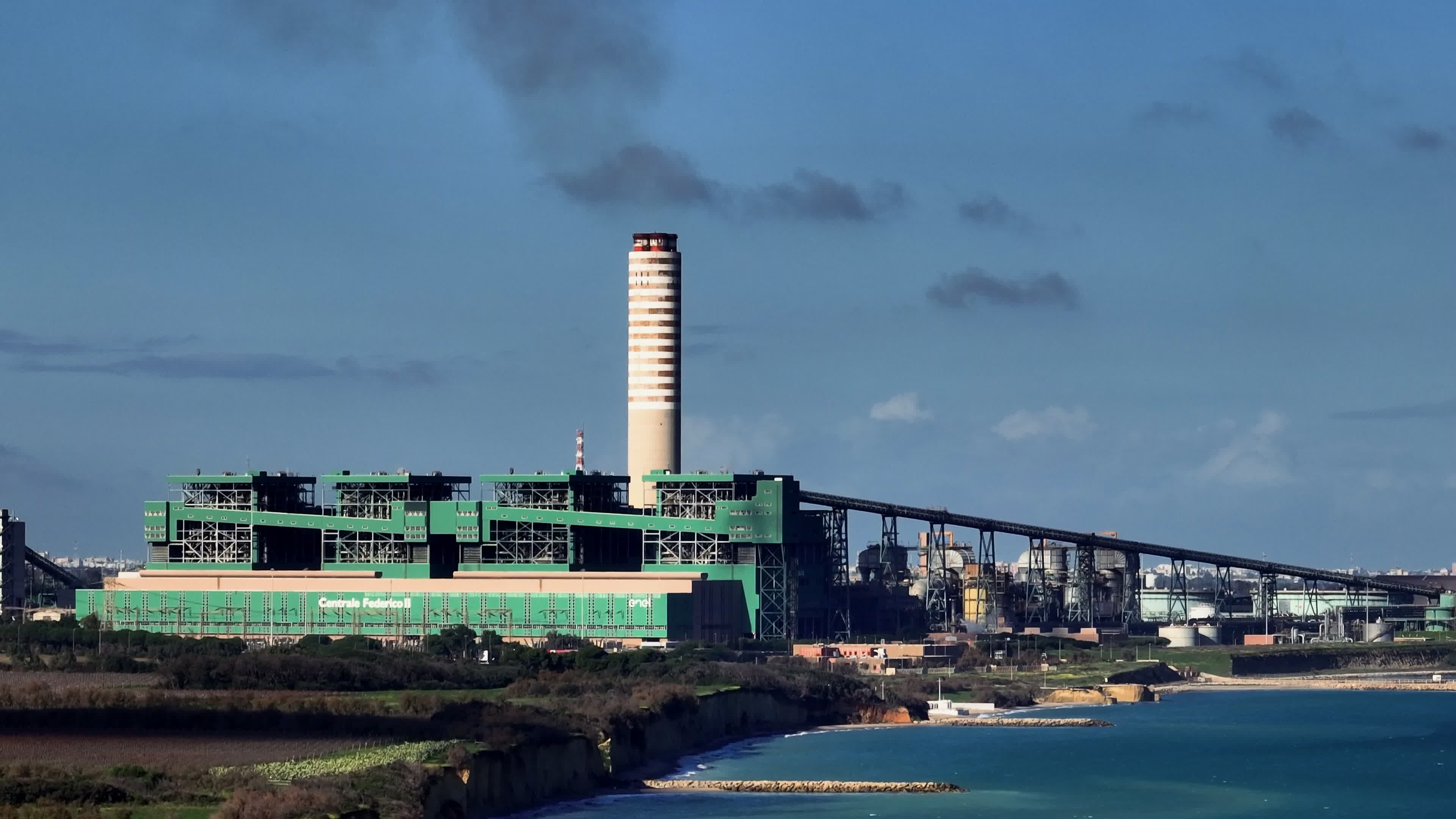 Italy's Largest Coal-Fired Plant In Cerano, Brindisi