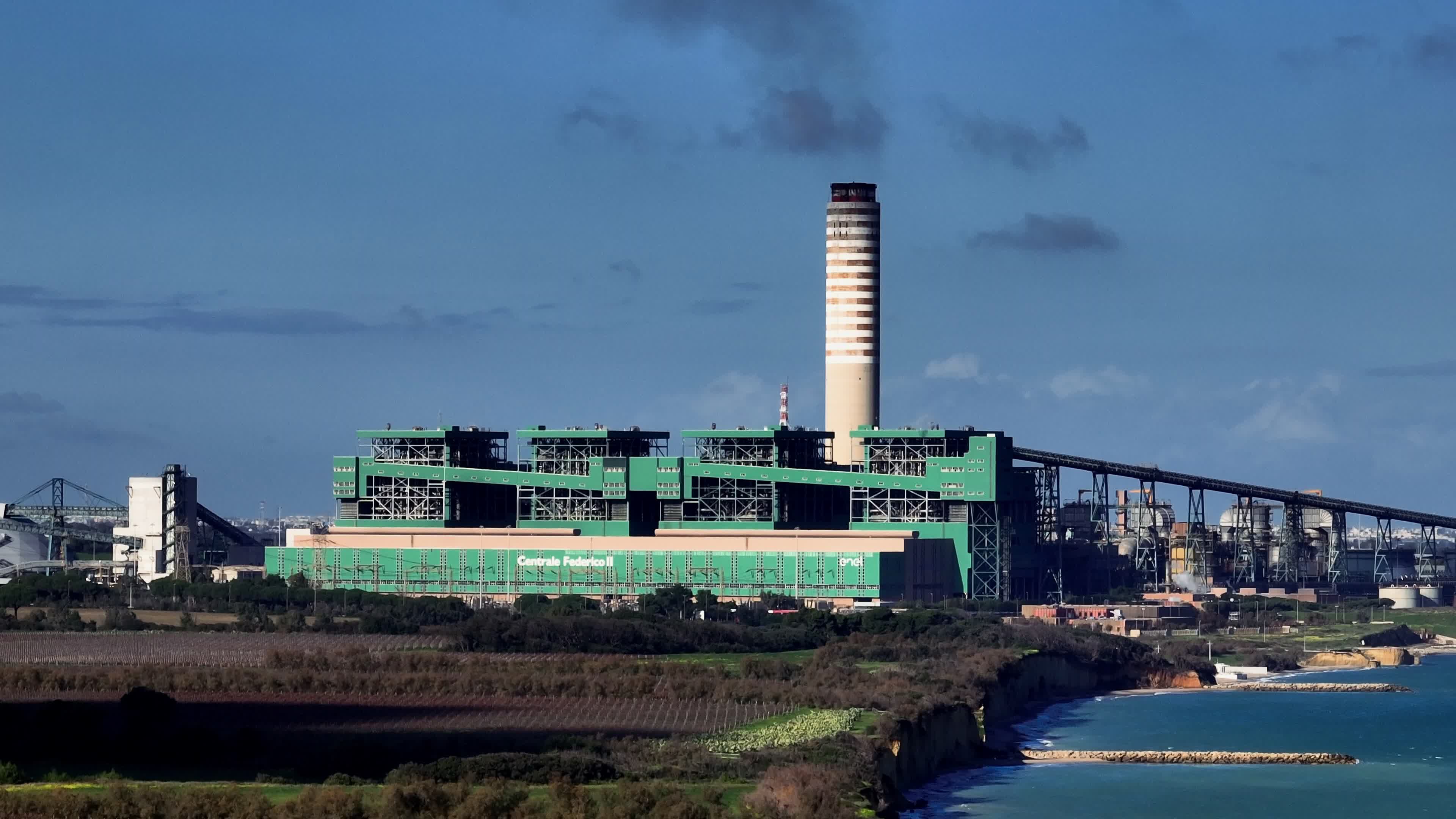 Italy's Largest Coal-Fired Plant In Cerano, Brindisi
