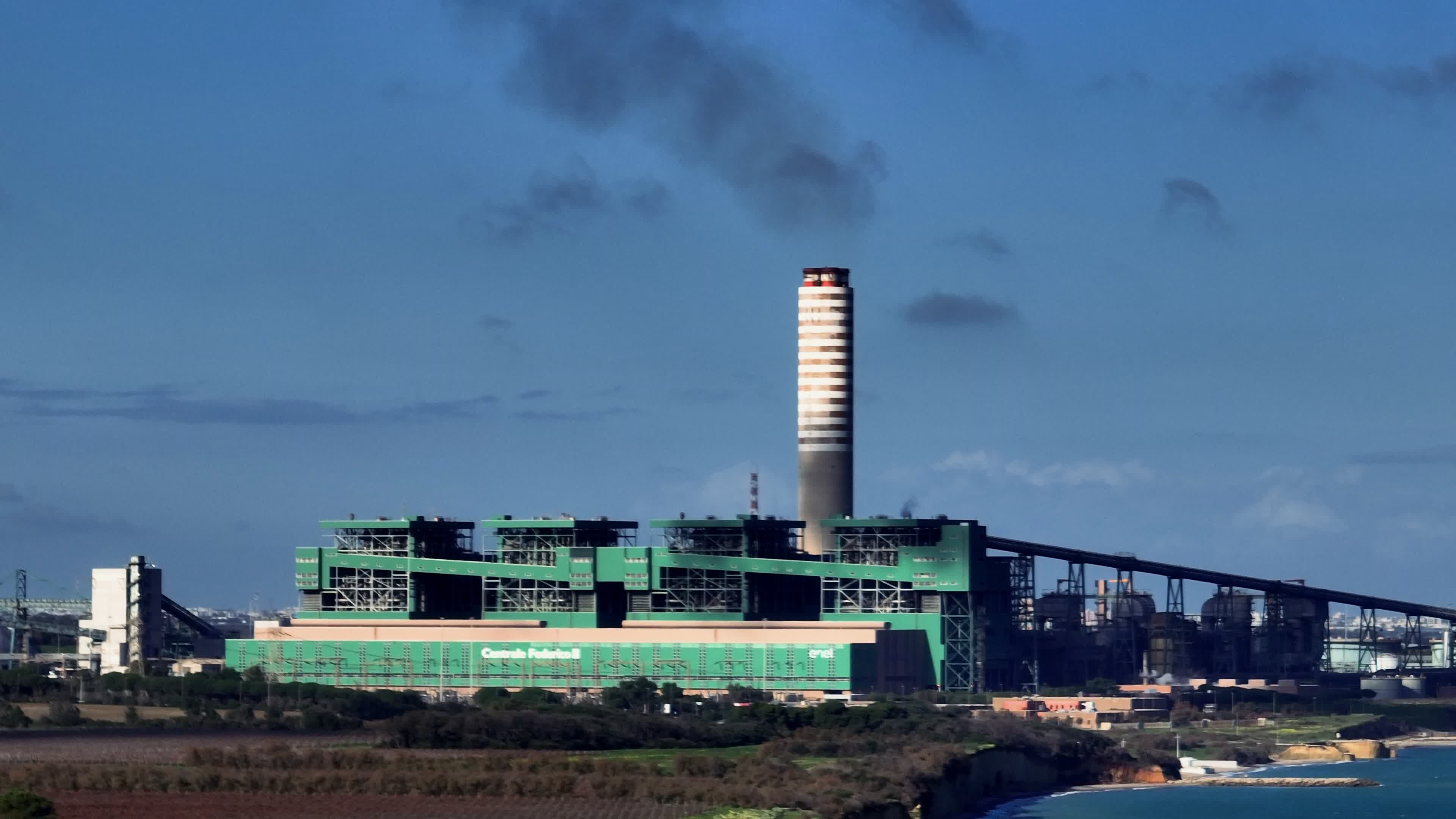 Italy's Largest Coal-Fired Plant In Cerano, Brindisi