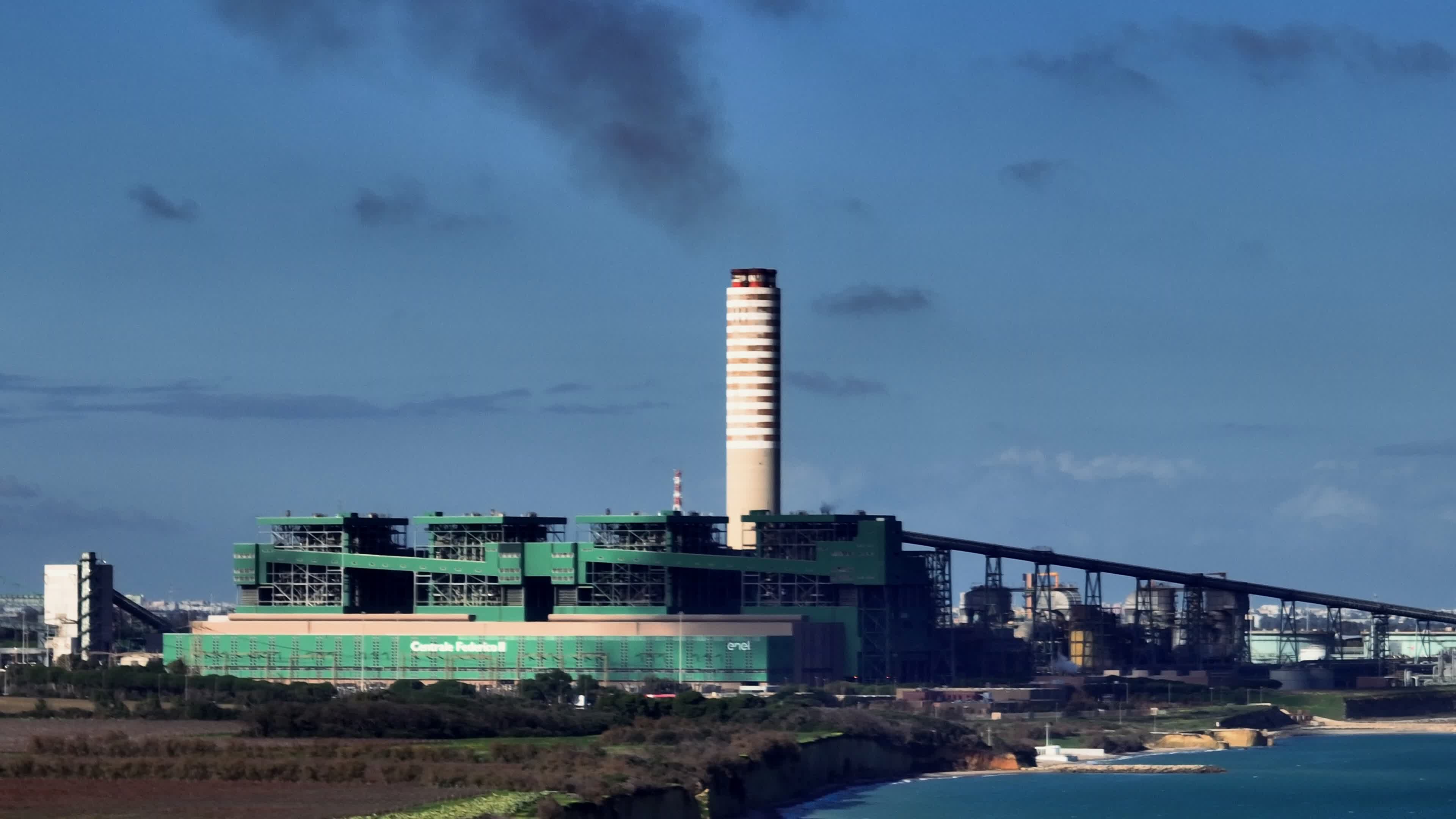 Italy's Largest Coal-Fired Plant In Cerano, Brindisi