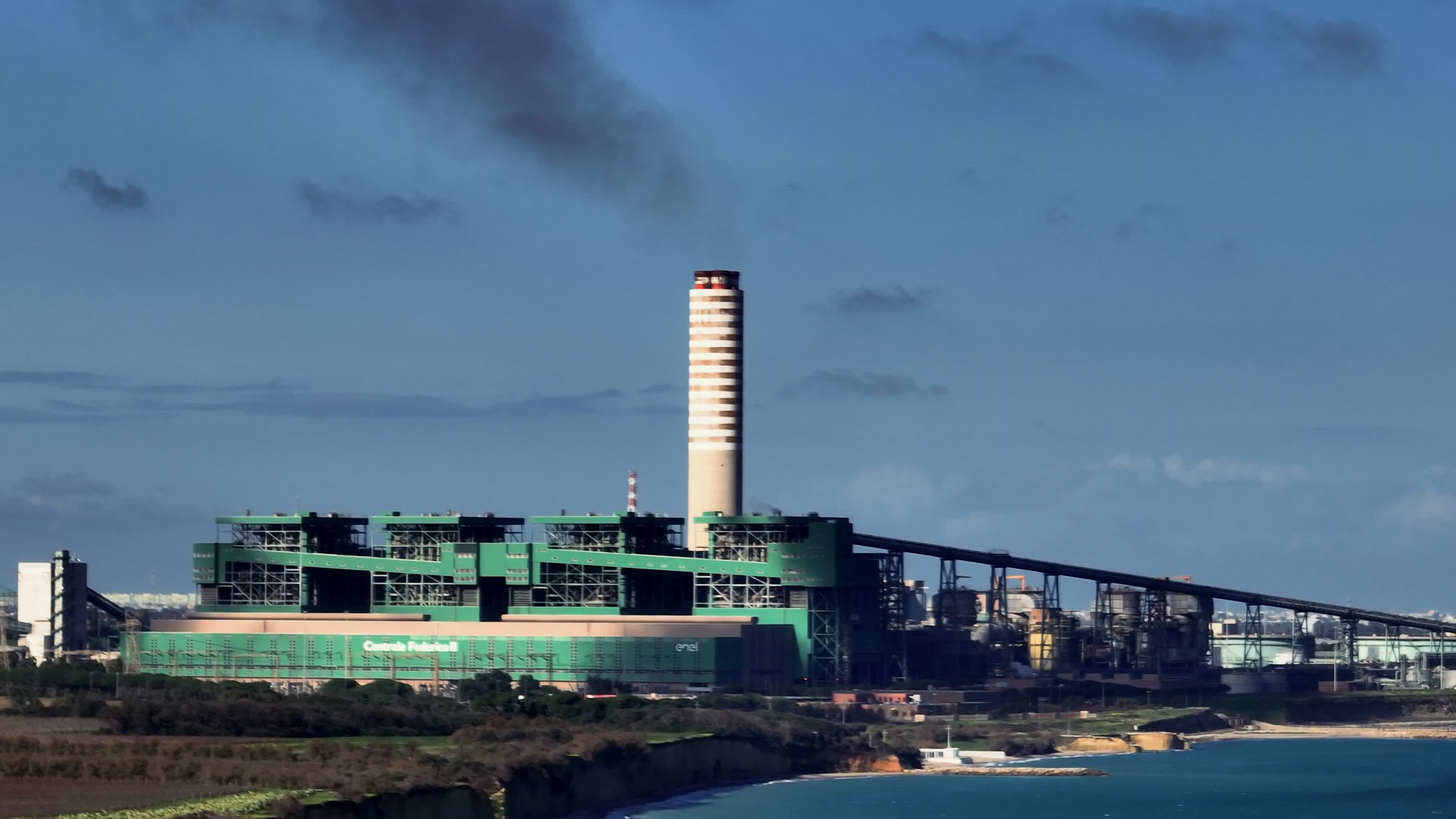 Italy's Largest Coal-Fired Plant In Cerano, Brindisi