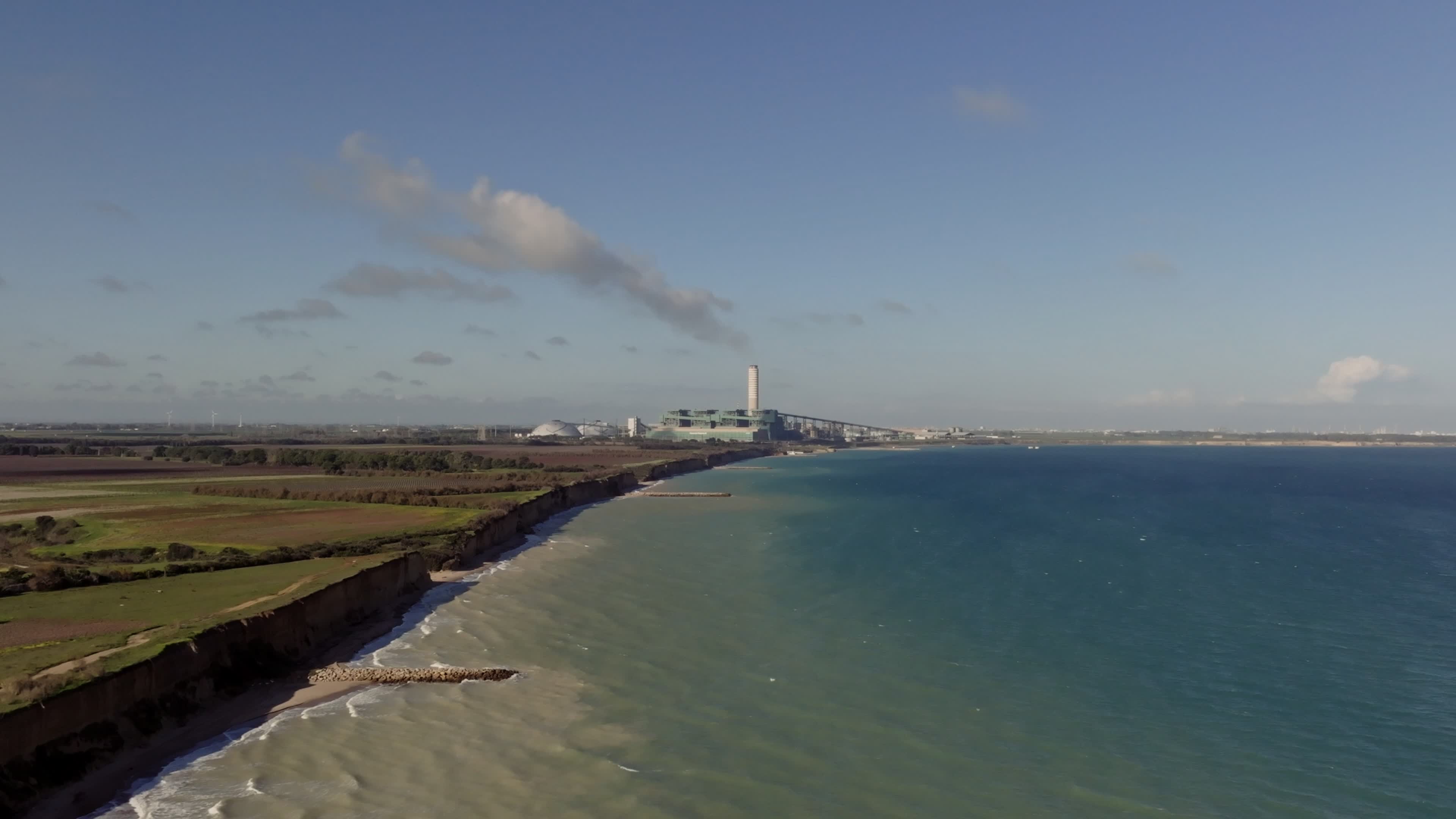 Drone View Of Campo Di Mare On A Windy Day