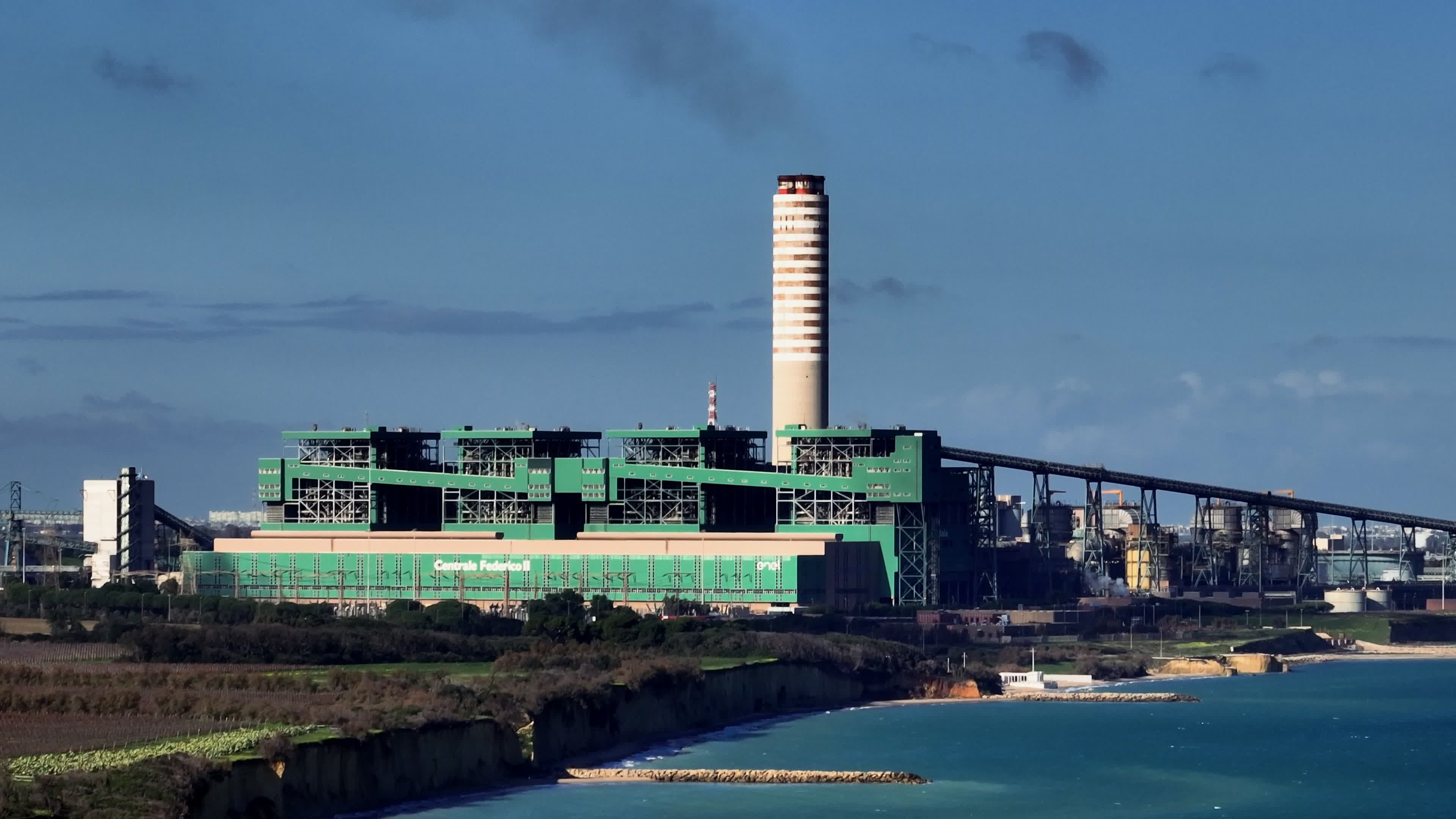 Italy's Largest Coal-Fired Plant In Cerano, Brindisi