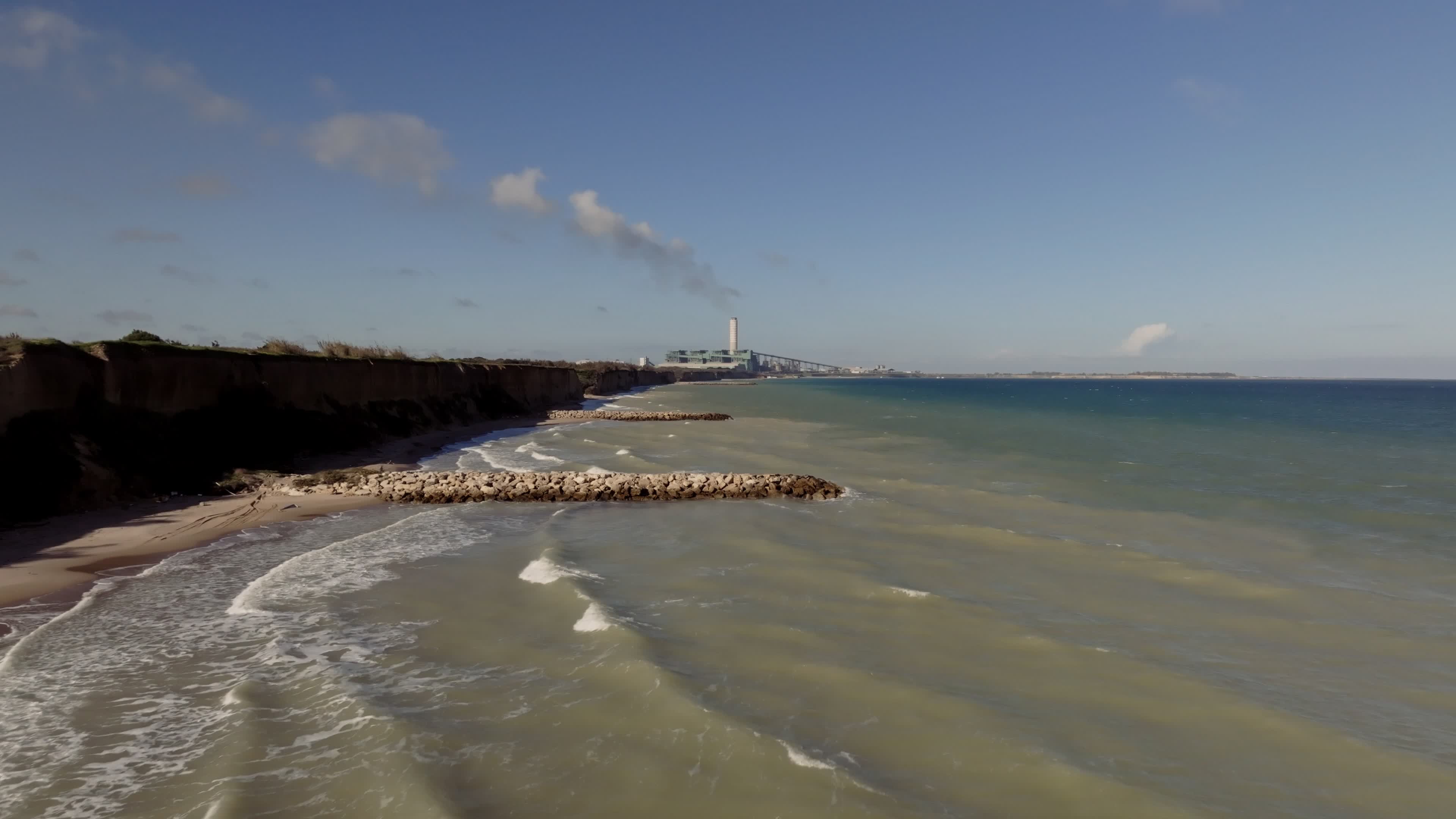Drone View Of Campo Di Mare On A Windy Day