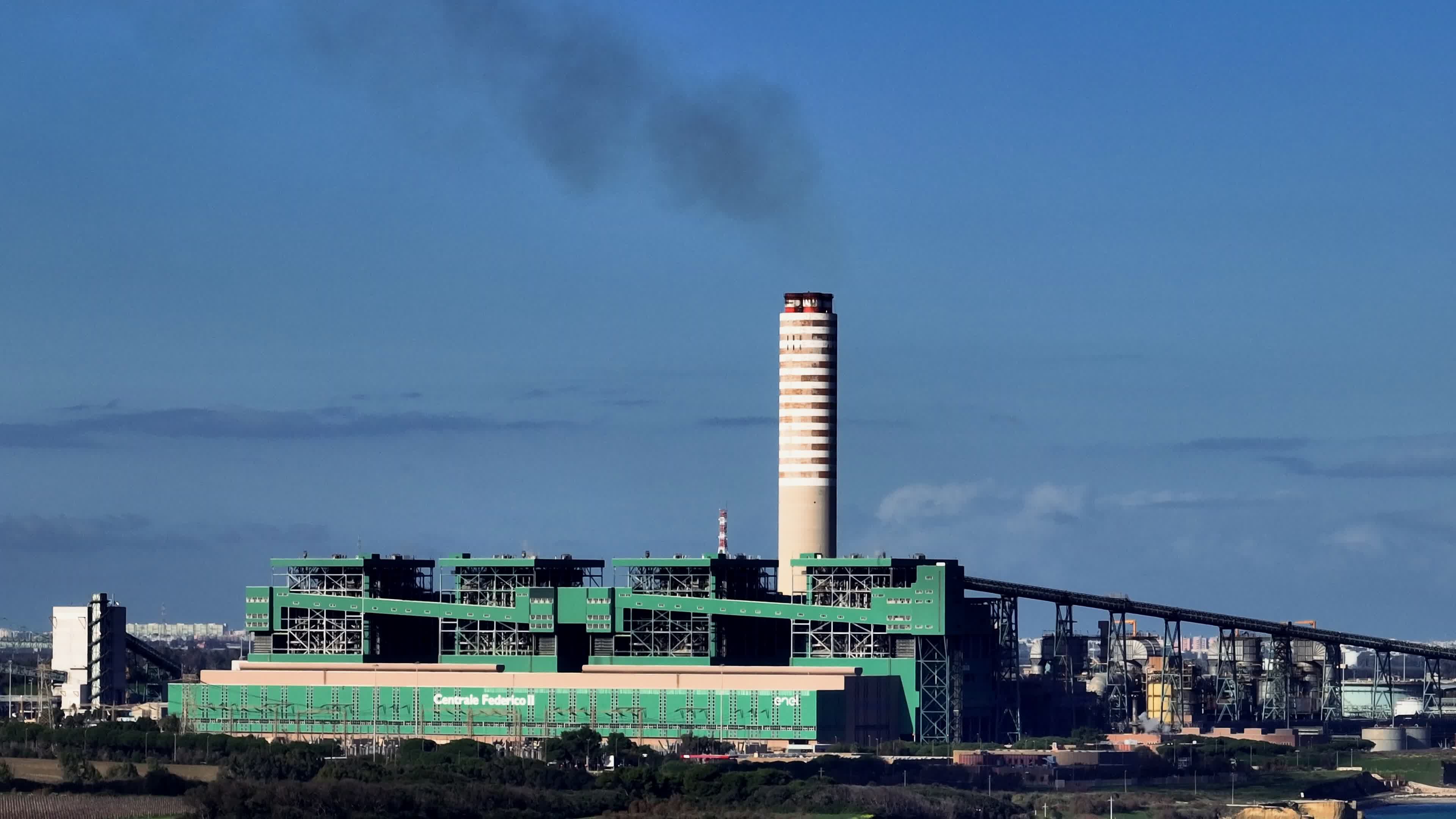 Italy's Largest Coal-Fired Plant In Cerano, Brindisi