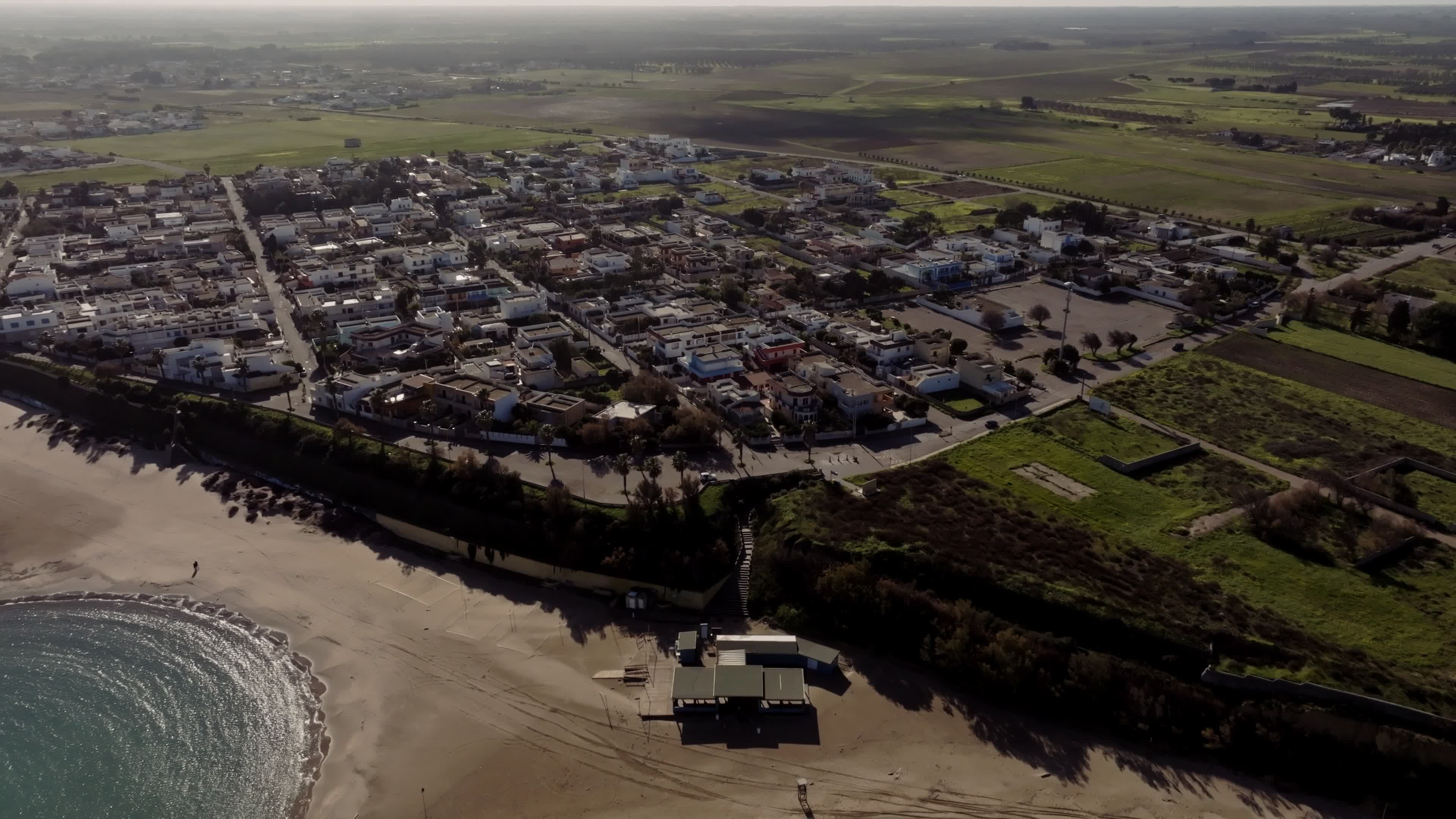 Drone View Of Campo Di Mare On A Windy Day