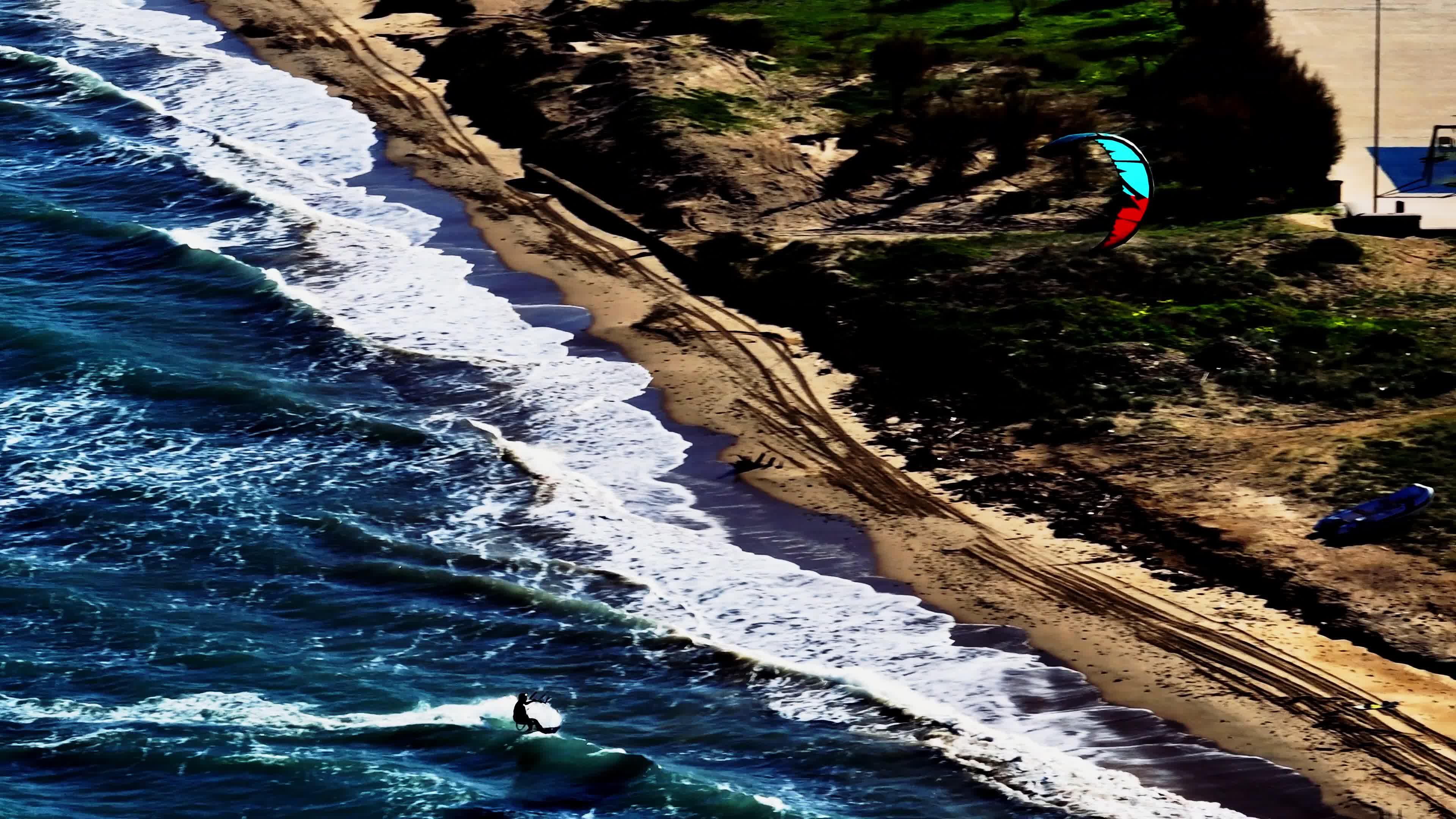 Kitesurfing During Winter Weather In Italy