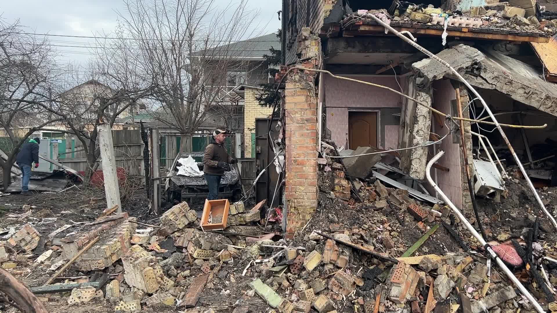 Residential house destroyed by a massive Russian missile strike 