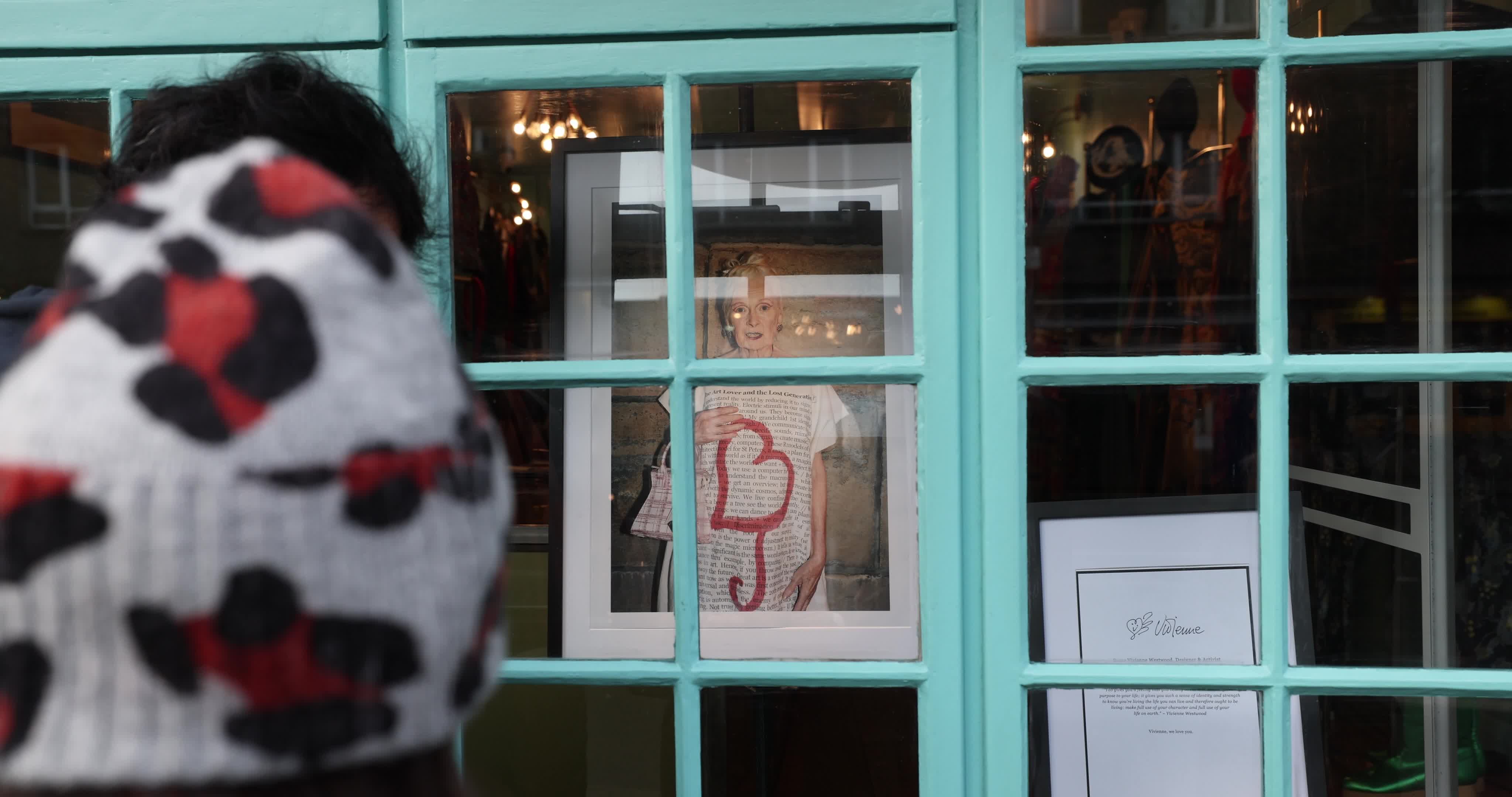 Tributes to fashion designer Vivienne Westwood in London
