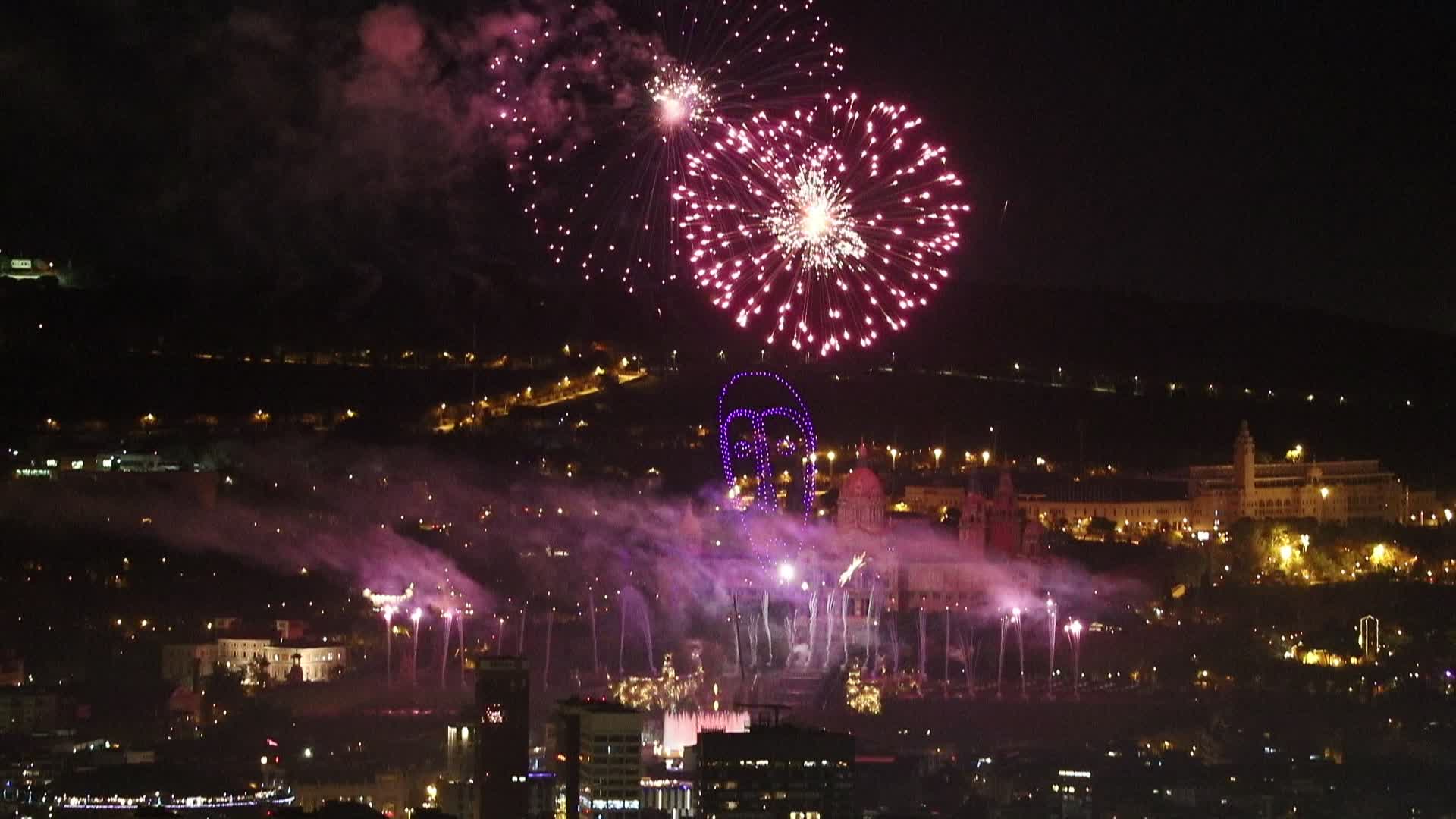 New Year fireworks in Barcelona