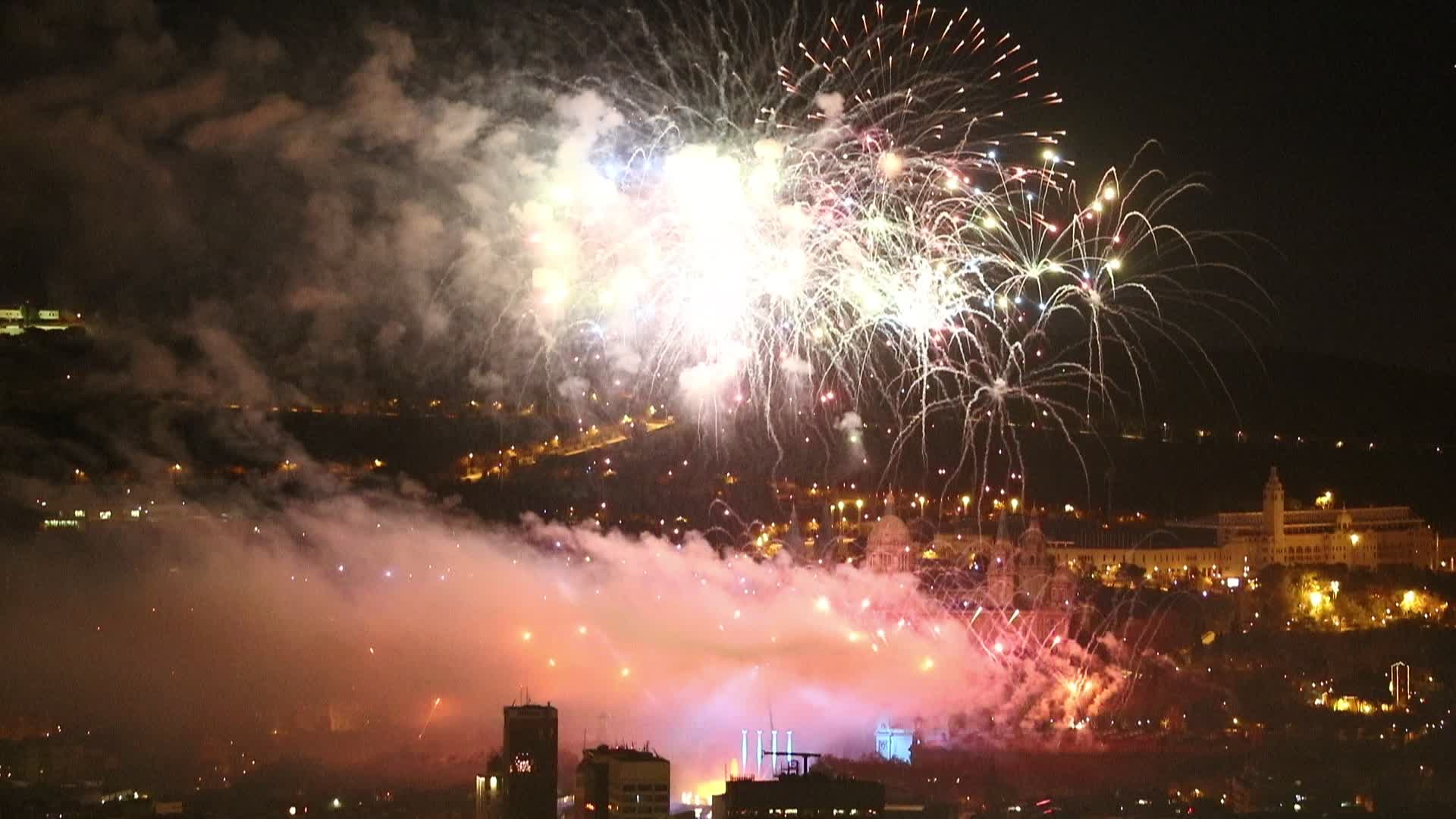 New Year fireworks in Barcelona
