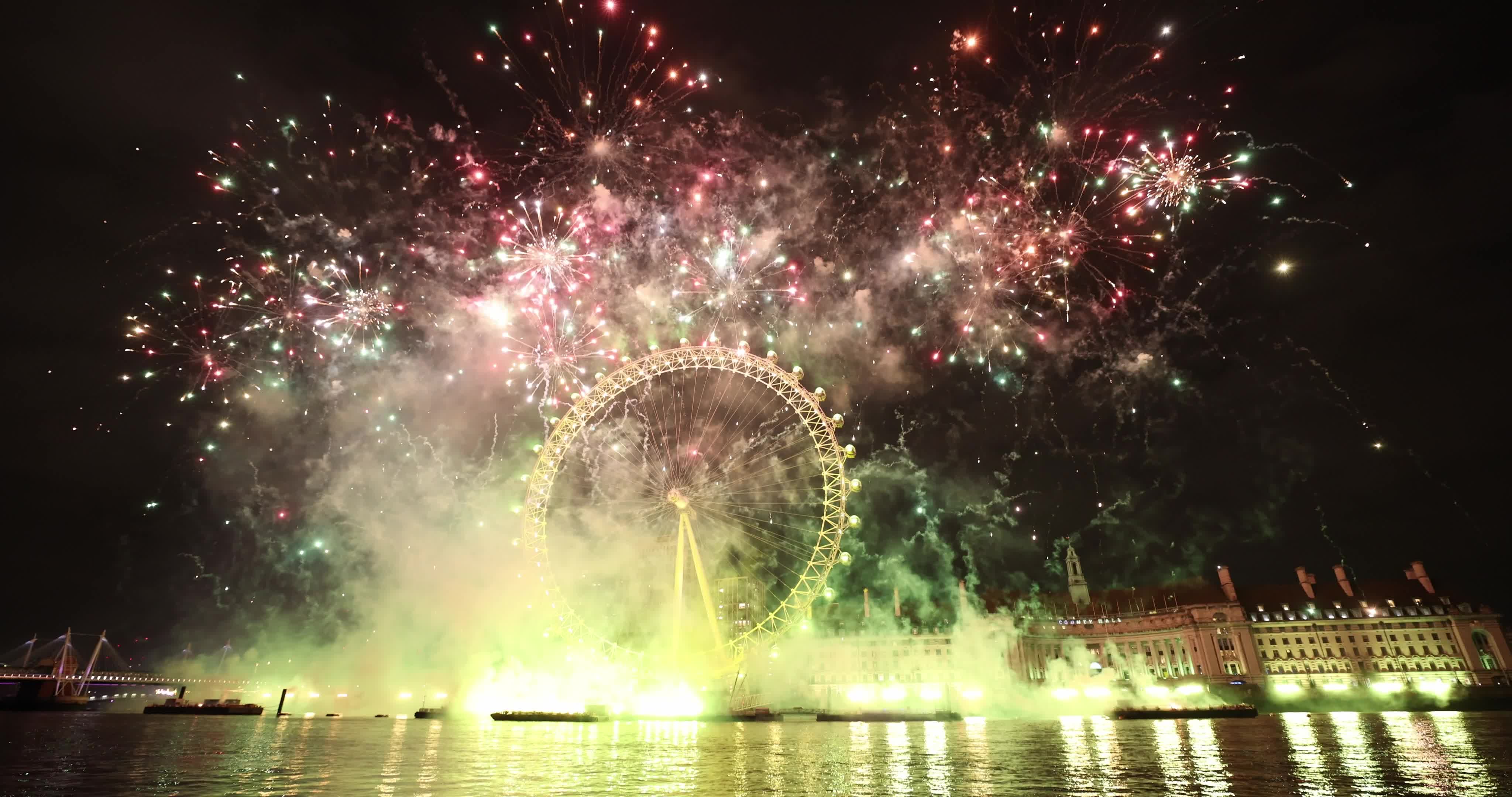 London Celebrates The New Year With Fireworks Show