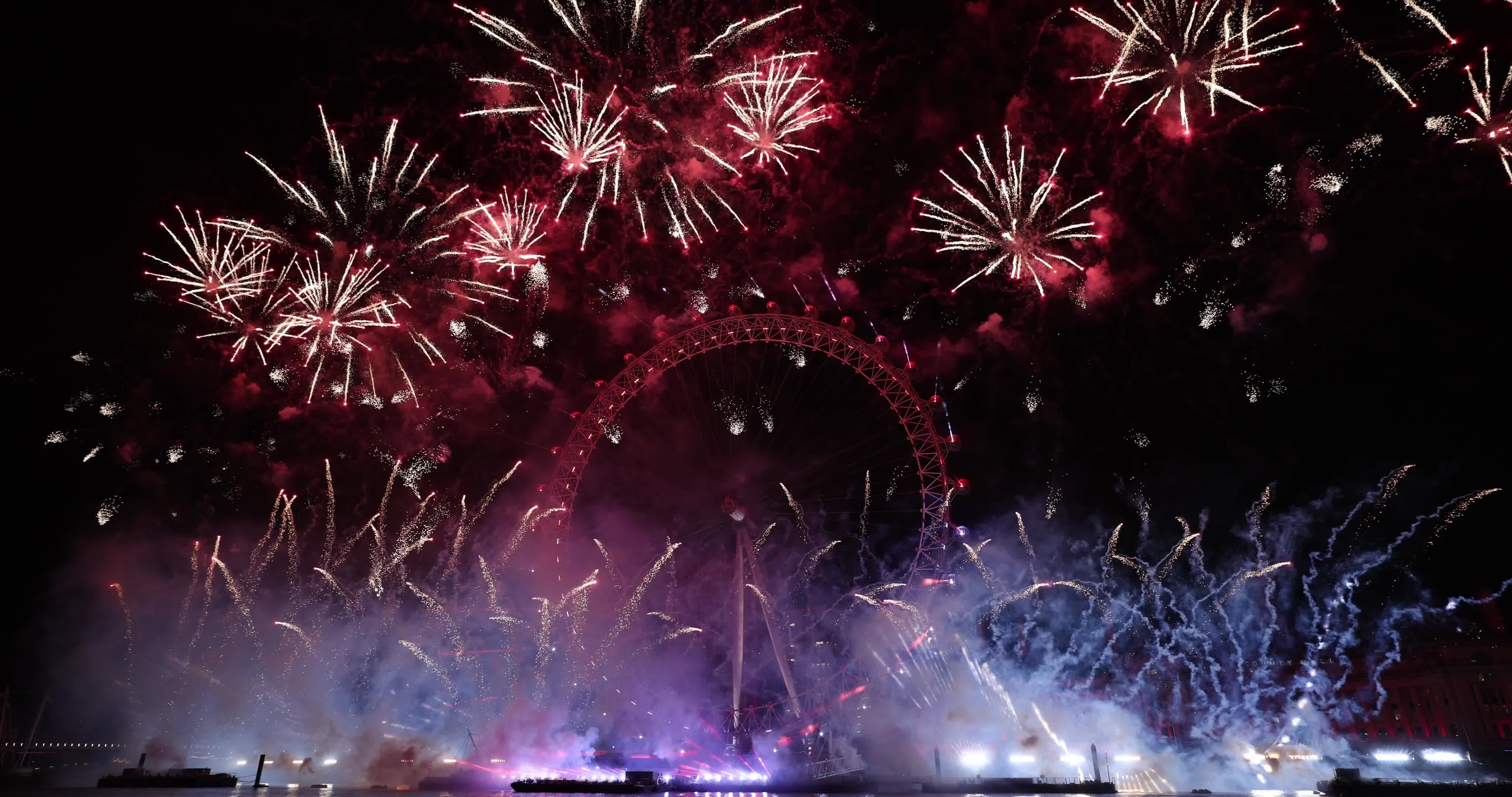 London Celebrates The New Year With Fireworks Show
